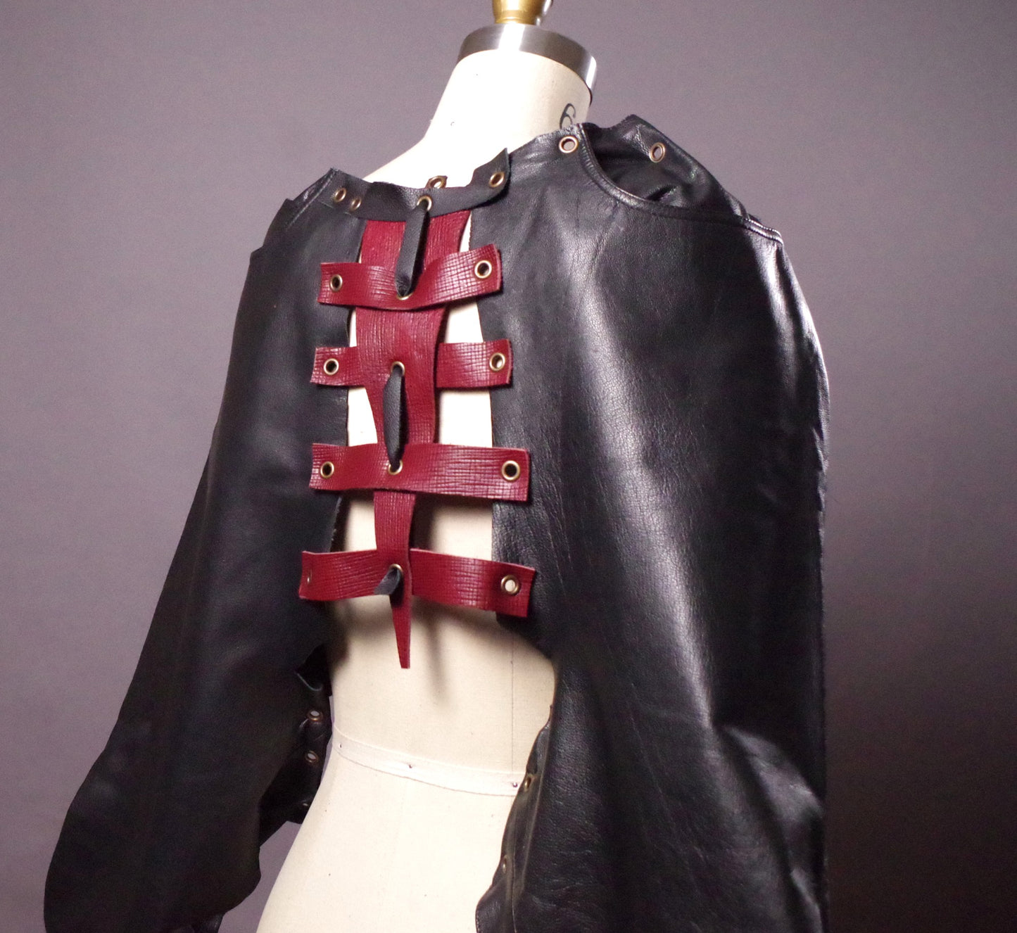 Goth Leather Jacket, Women Leather Crop Jacket, Bolero Leather Jacket, Alternative Fashion