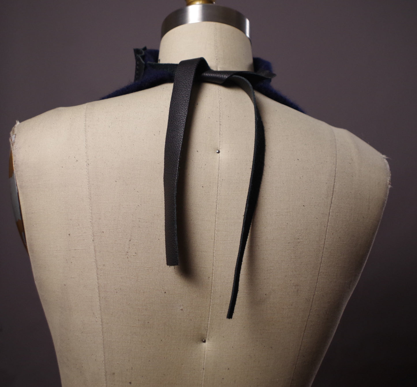 Up-cycled Cashmere and Leather Scarf, Women's neck warmer, Unique leather scarf