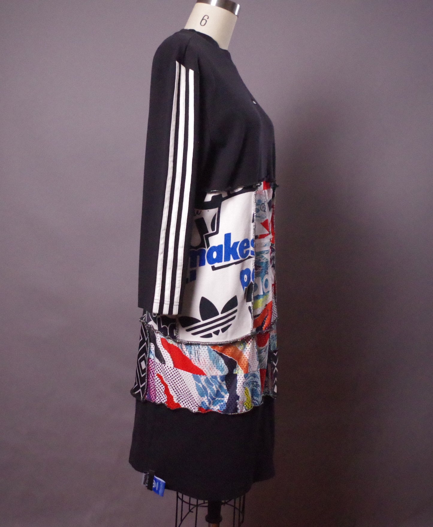 L Reworked patchwork dress, L Upcycled tennis dress, Upcycled Clothing, Street Wear