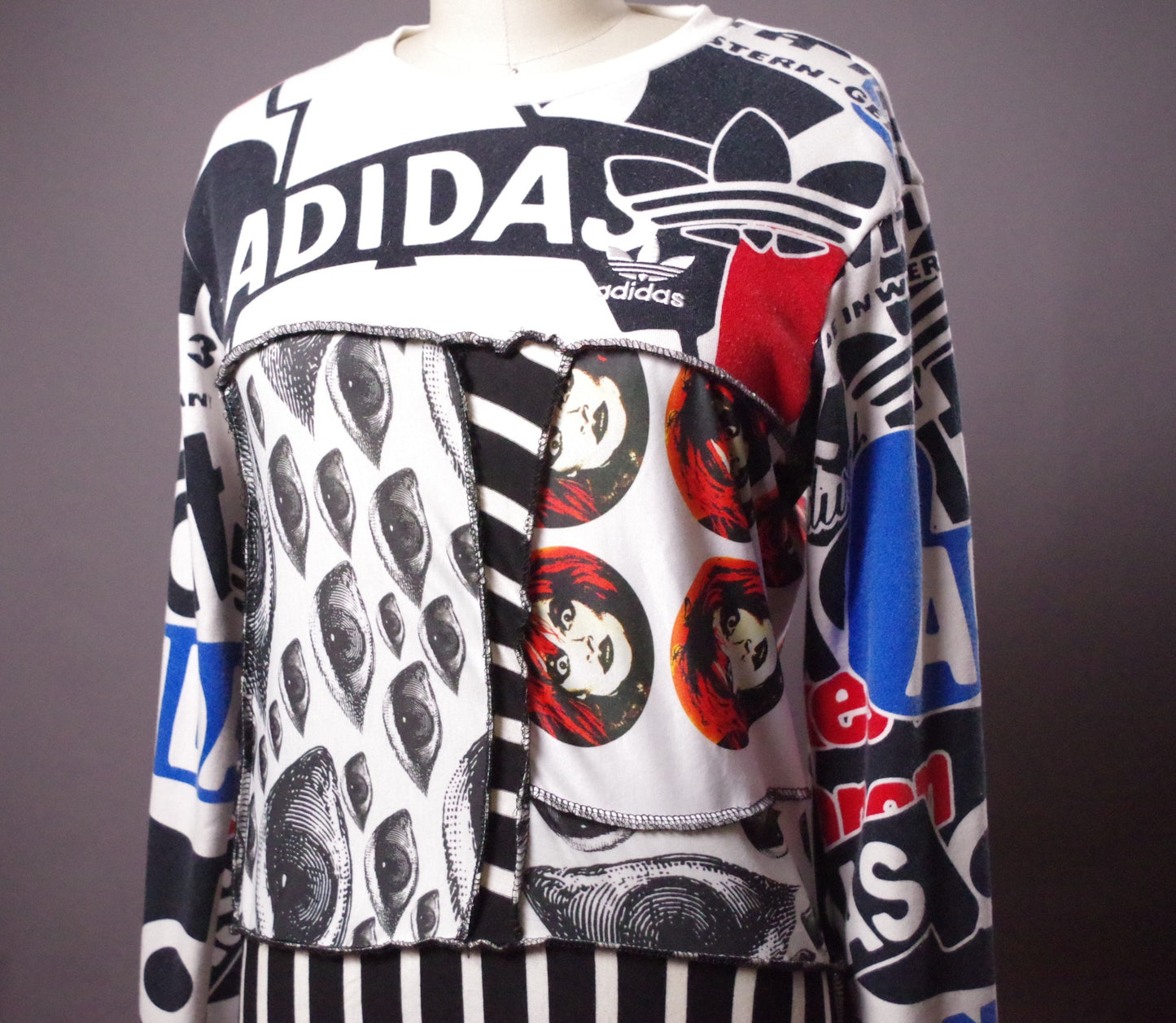 Reworked sweatshirt, Up-cycled patchwork Tunic, Upcycled Clothing