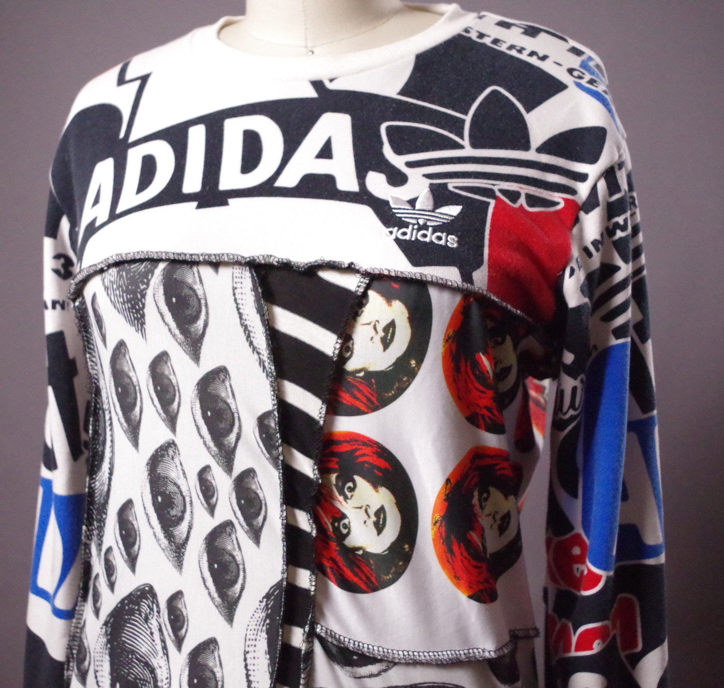Reworked sweatshirt, Up-cycled patchwork Tunic, Upcycled Clothing