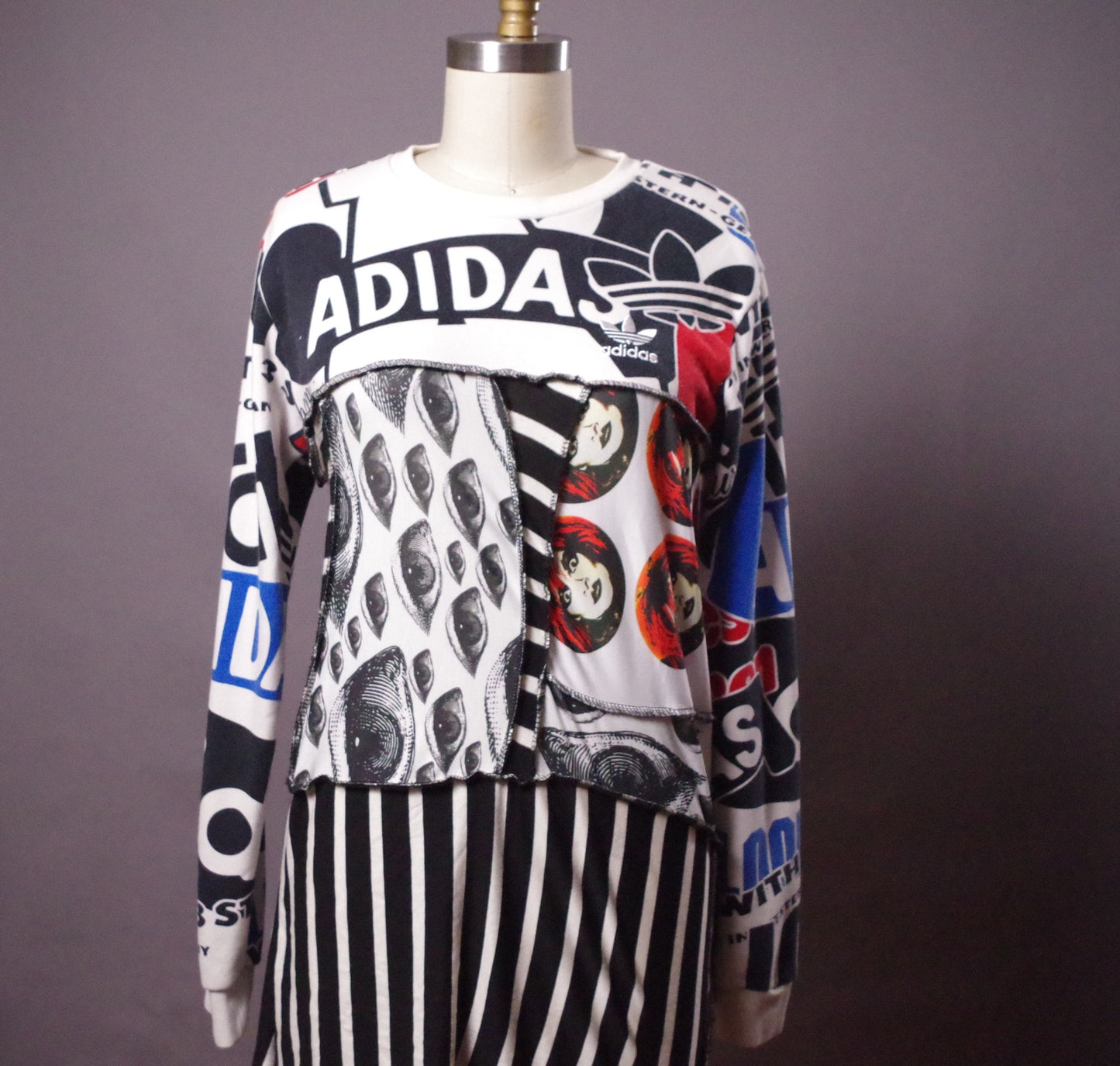 Reworked sweatshirt, Up-cycled patchwork Tunic, Upcycled Clothing