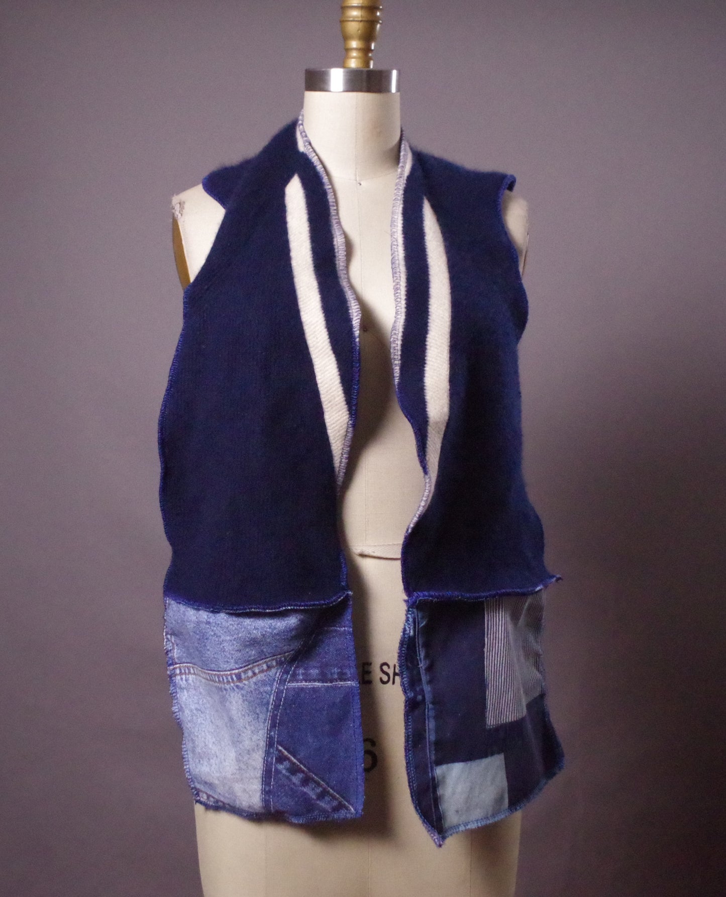 Upcycled Cashmere Scarf, Blue cashmere scarf, Winter accessories, Gift for her