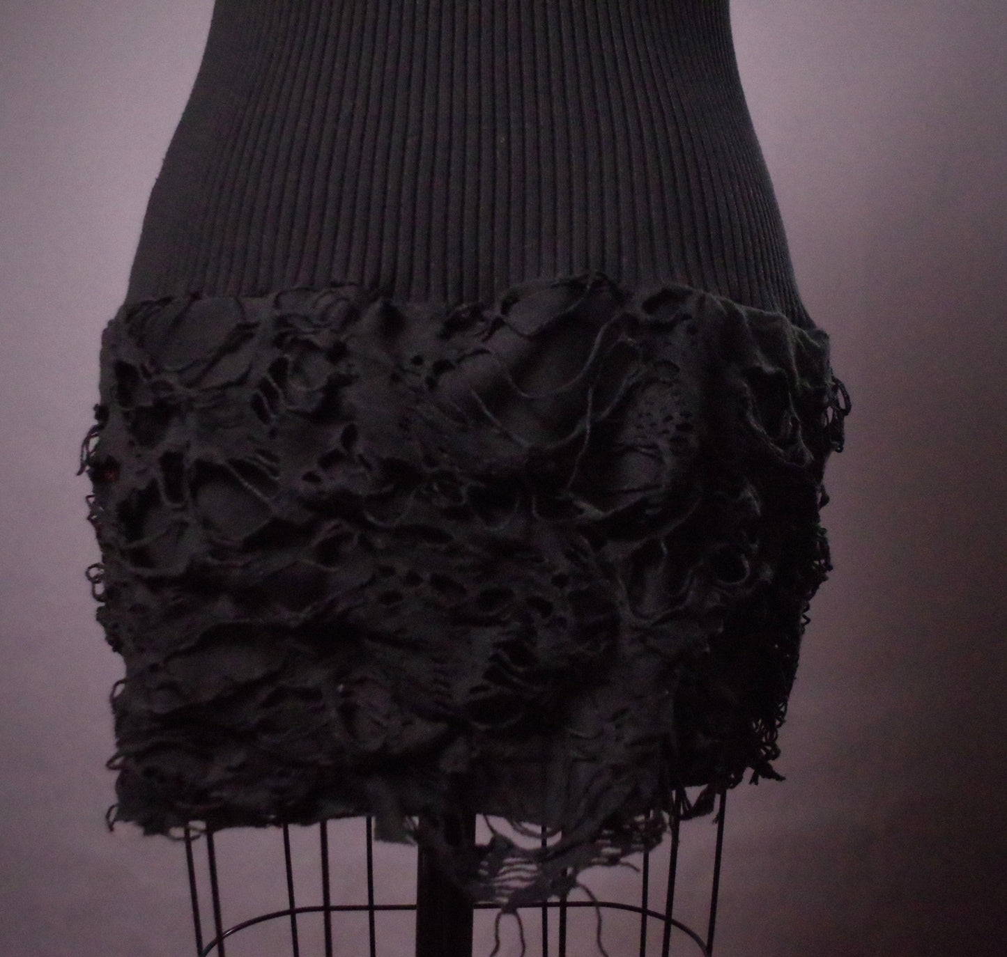Goth Ripped leather tunic dress, Edgy Chain tunic, Avantgarde leather clothes