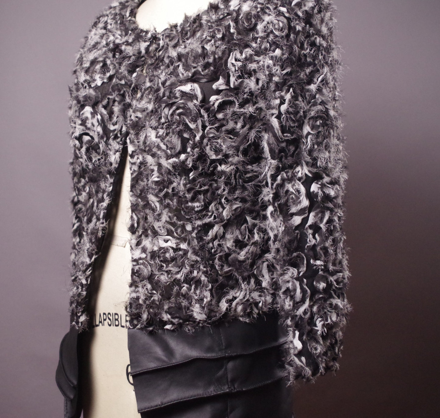 Chic Cocktail Jacket, OOAK Open front Leather Jacket, Women High end Jacket, Avantgarde Clothes