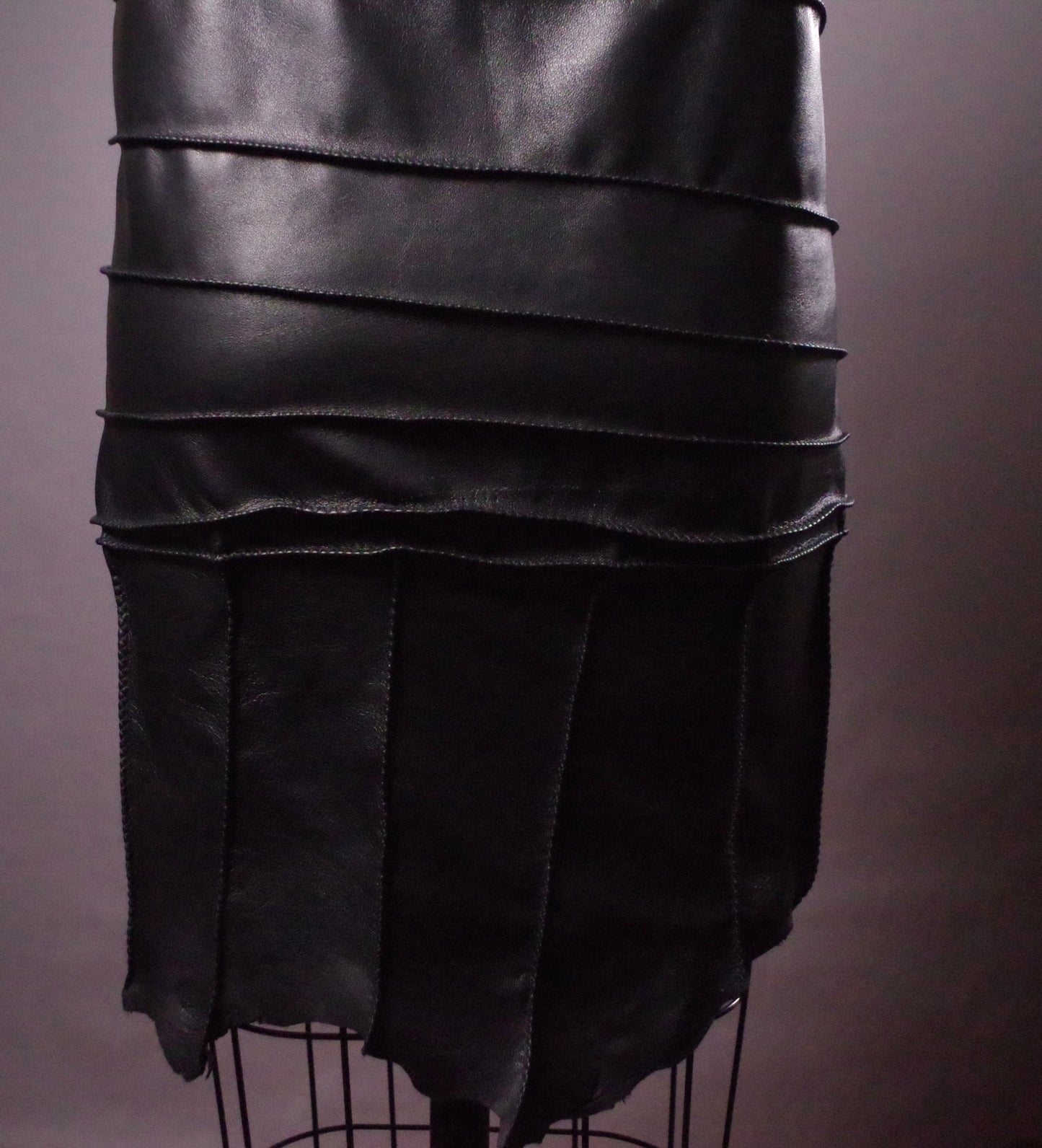 OOAK Leather Cocktail Jacket, Unique Leather Vest, Upcycled Rare Vest Jacket