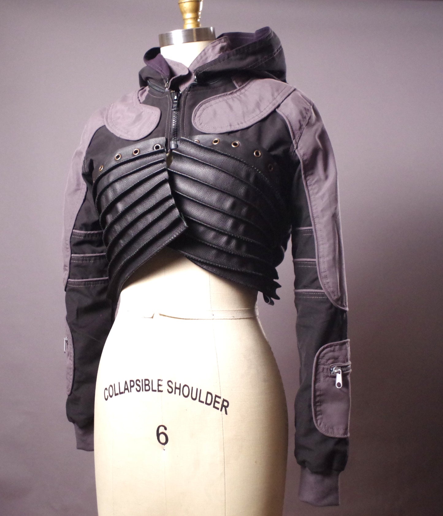 Cyberpunk women Jacket, OOAK leather jacket, Punk wear, Cyberpunk hoodie, Alternative Clothes