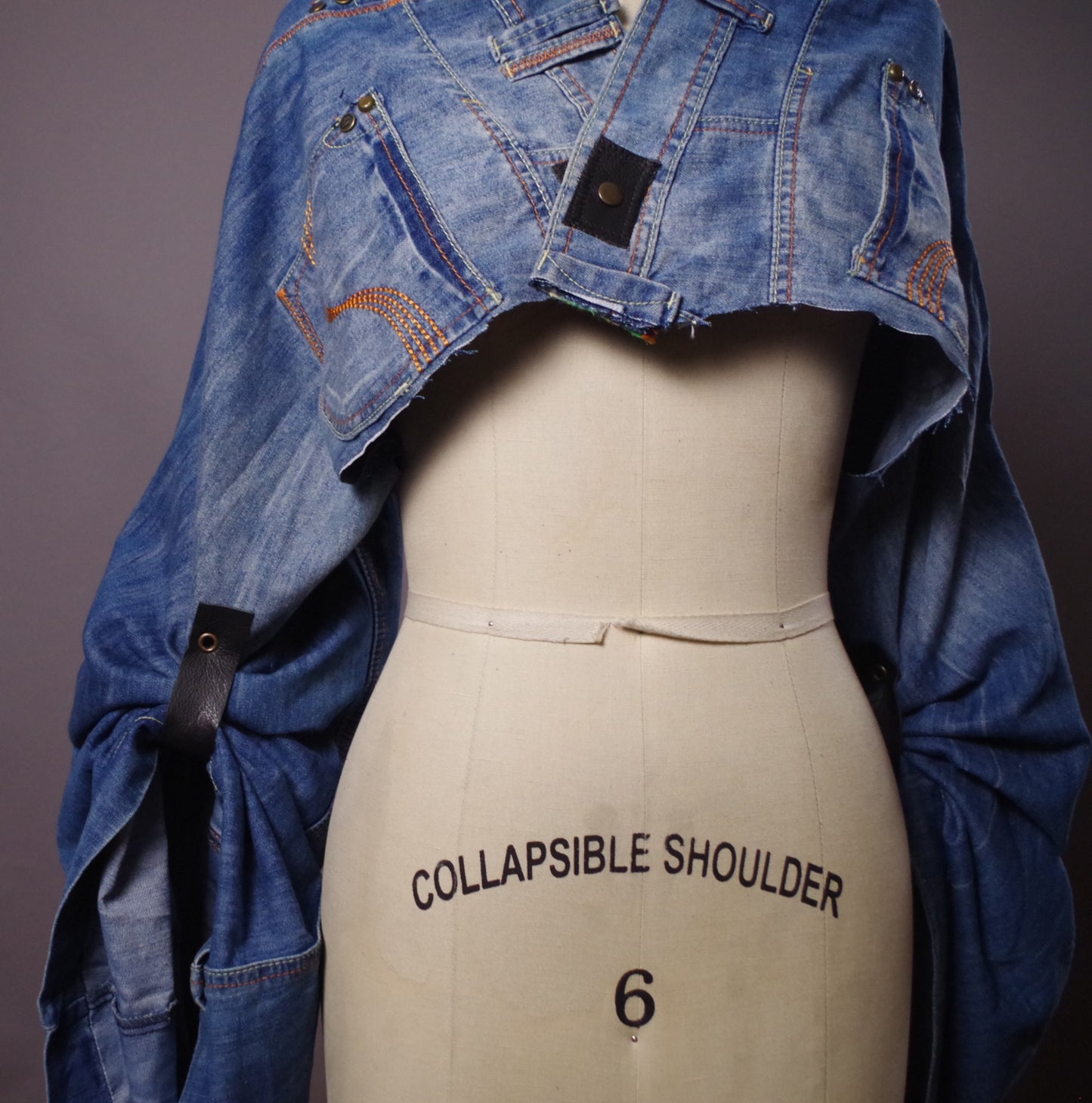 Up-cycled Jean Jacket, Unique Denim Bolero Jacket, Jean Denim Jacket, Street wear