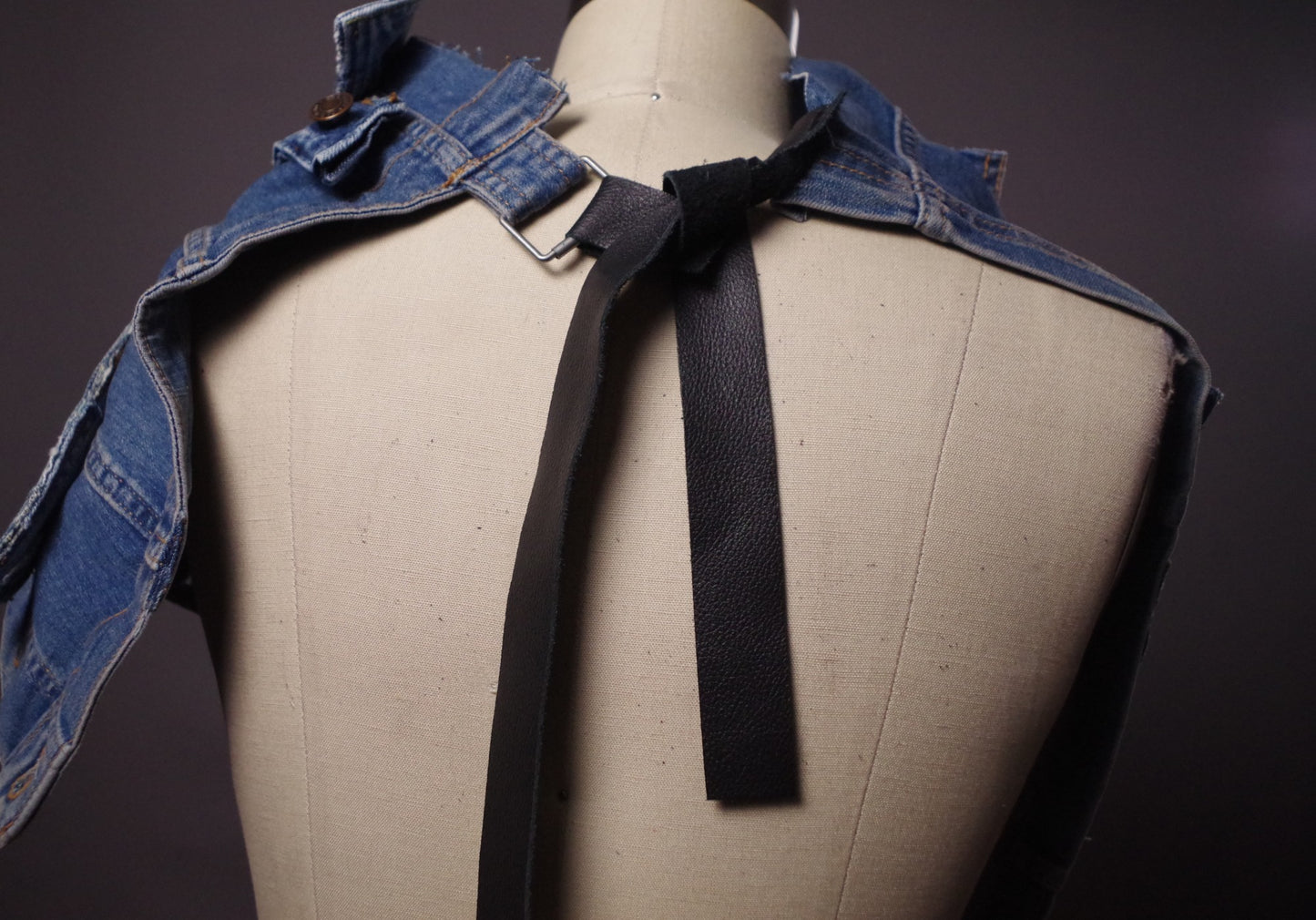 OOAK Up-cycled Jean Scarf, Unique unisex denim neck warmer, Up-cycled Jeans Accessories, Street Style, Punk Wear