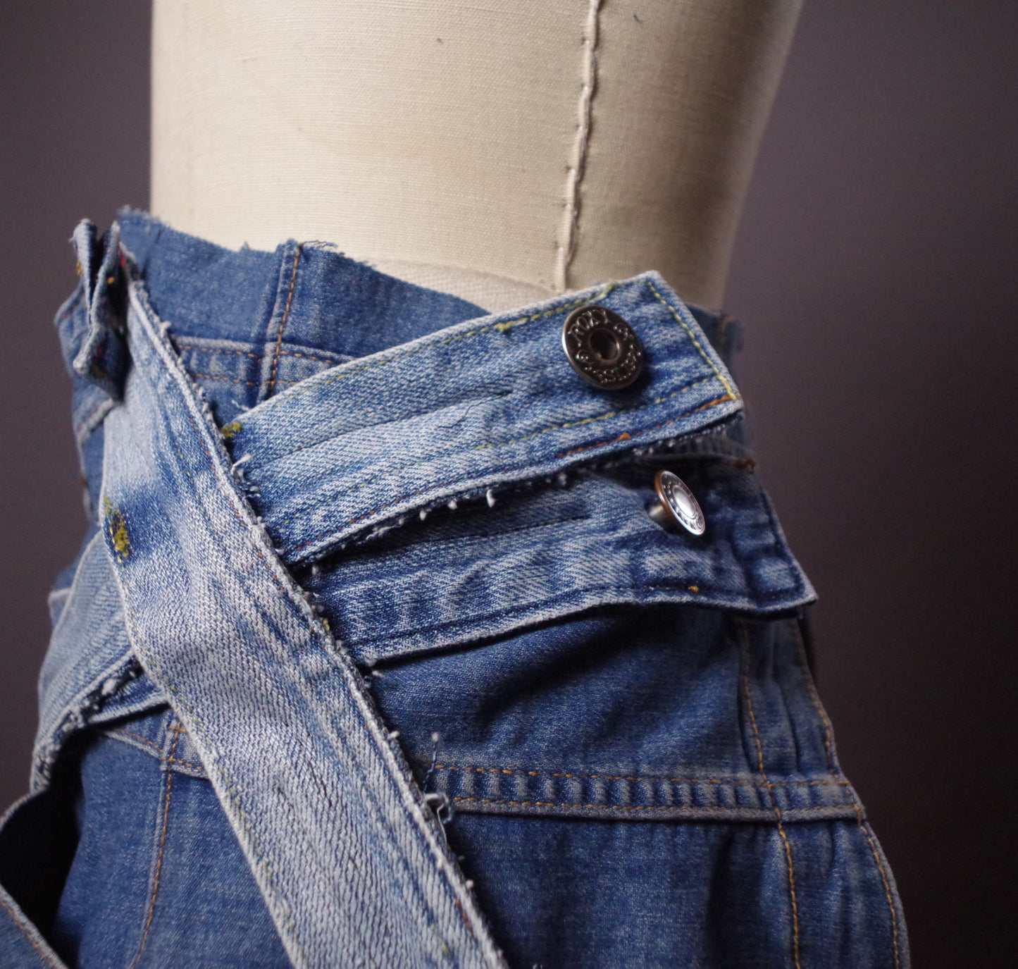 OOAK Up-cycled Jean Scarf, Unique unisex denim neck warmer, Up-cycled Jeans Accessories, Street Style, Punk Wear