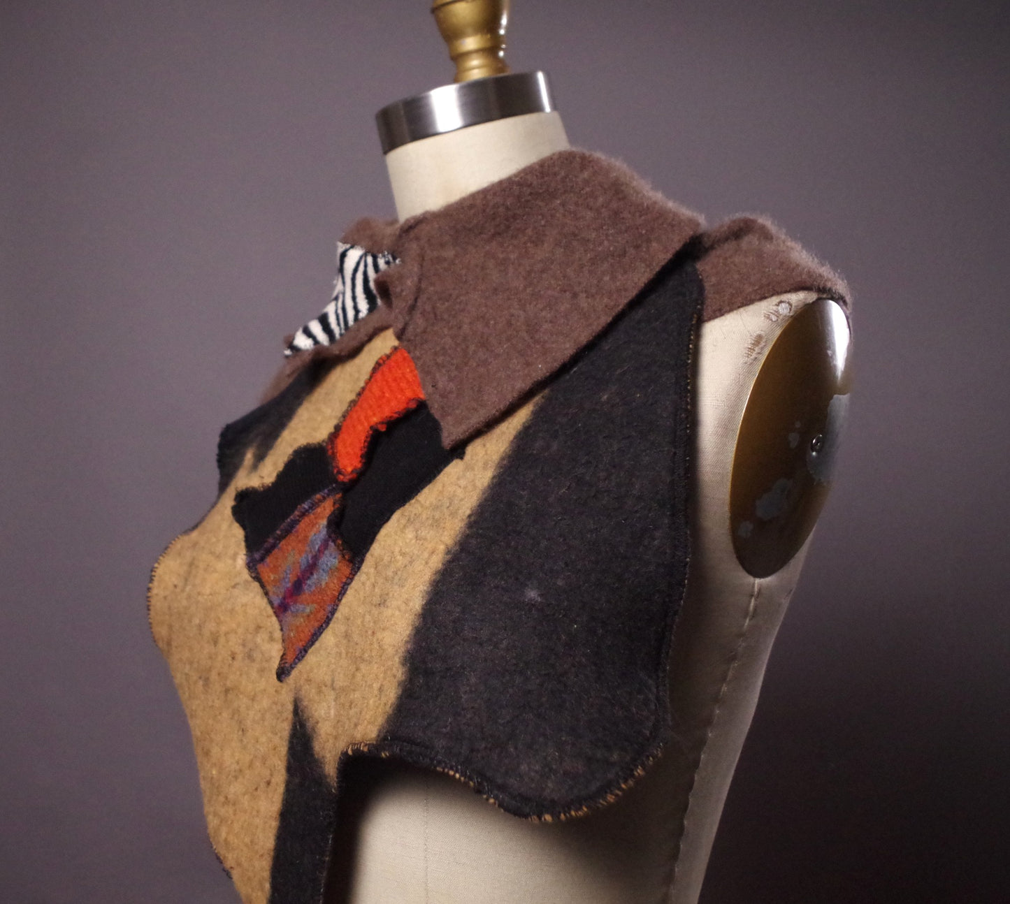Funky Alpaca scarf, Alpaca and Cashmere Scarf, Upcycled winter women scarf