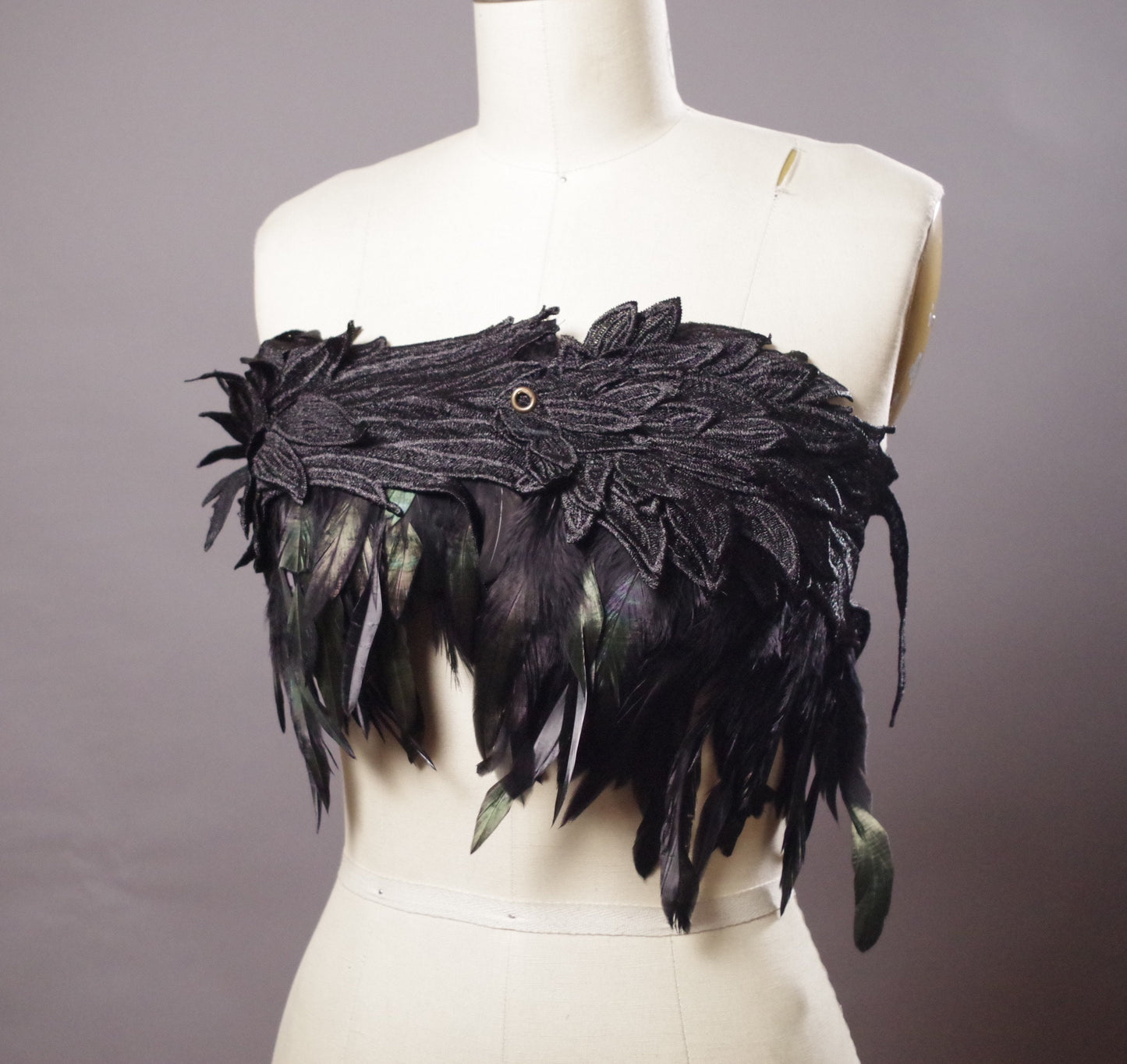 Feather Wings Belt - Black Feather Wings Belt - Women's Feather Belt - Goth belt - Feather Accessories