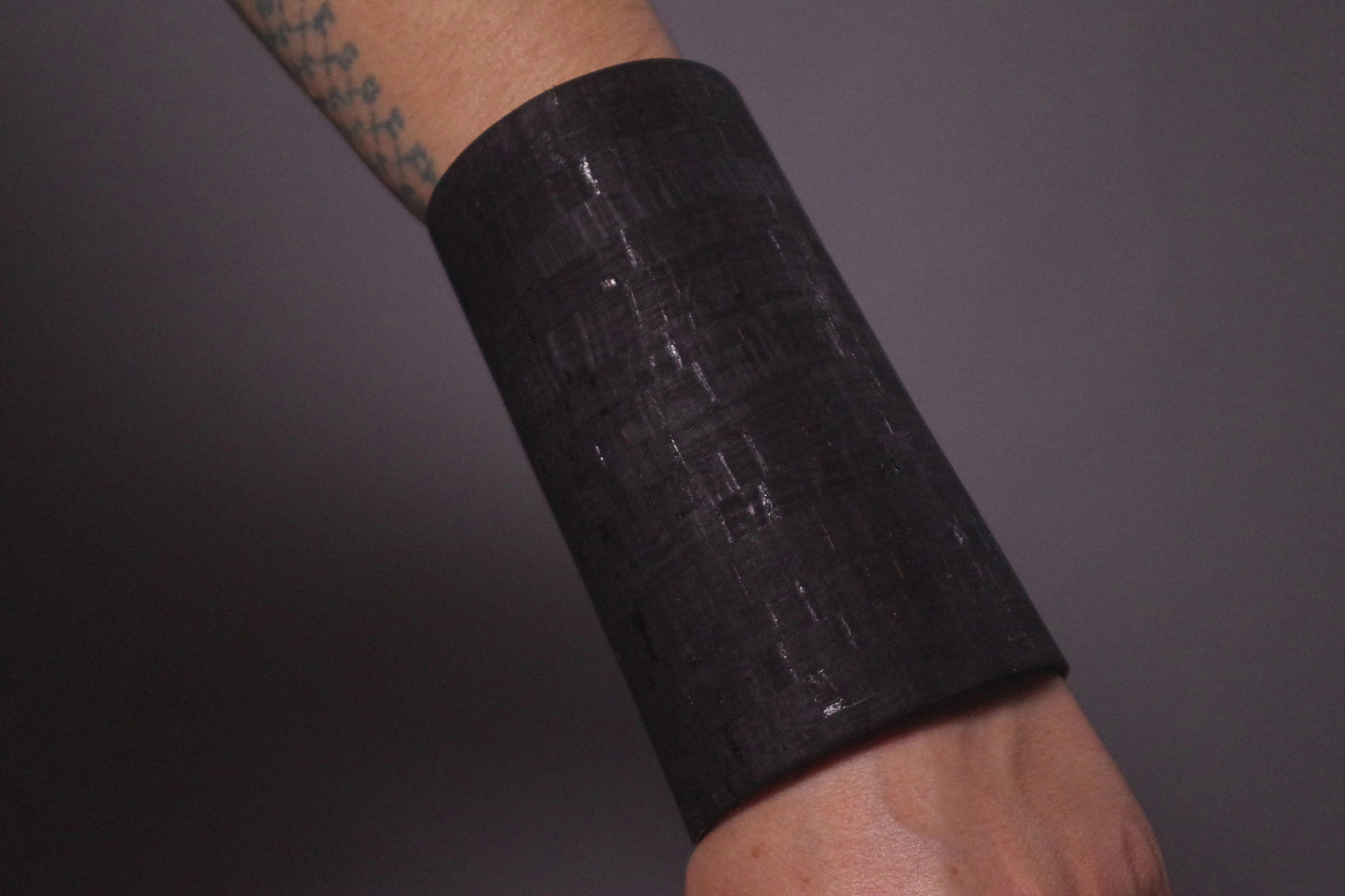 Cork Leather Cuff Bracelet - Leather Cuff Bracelet - Black Leather Cuff - Black Leather Bracelet - Leather Black Cuff