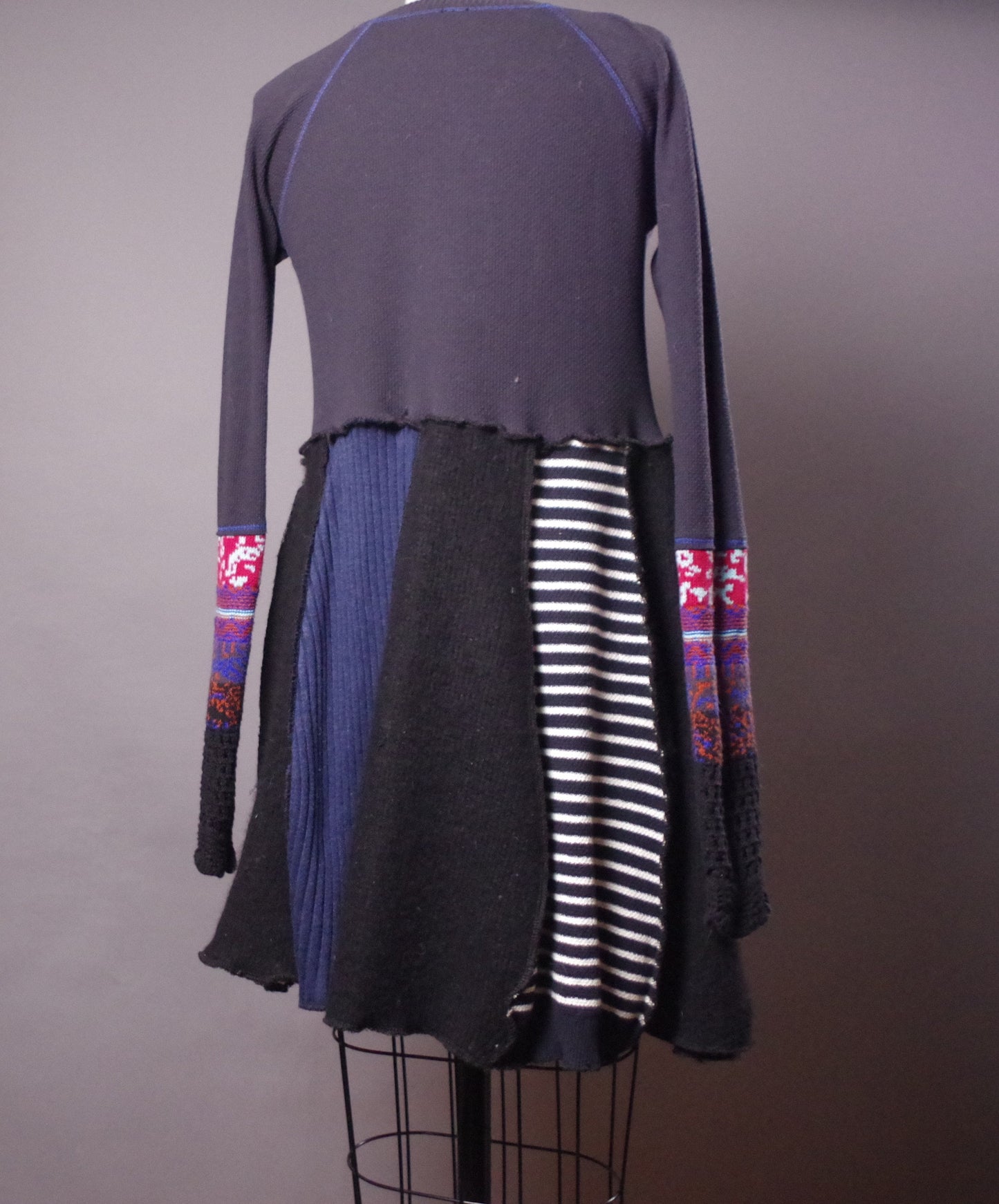 OOAK Wool Dress, America Wool Dress, USA Patriotic clothes