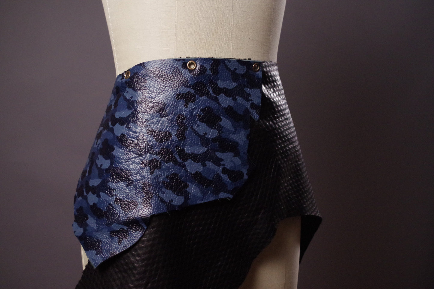 Genuine Leather Scarf, Up-cycled Leather skirt belt, Fashion Accessories