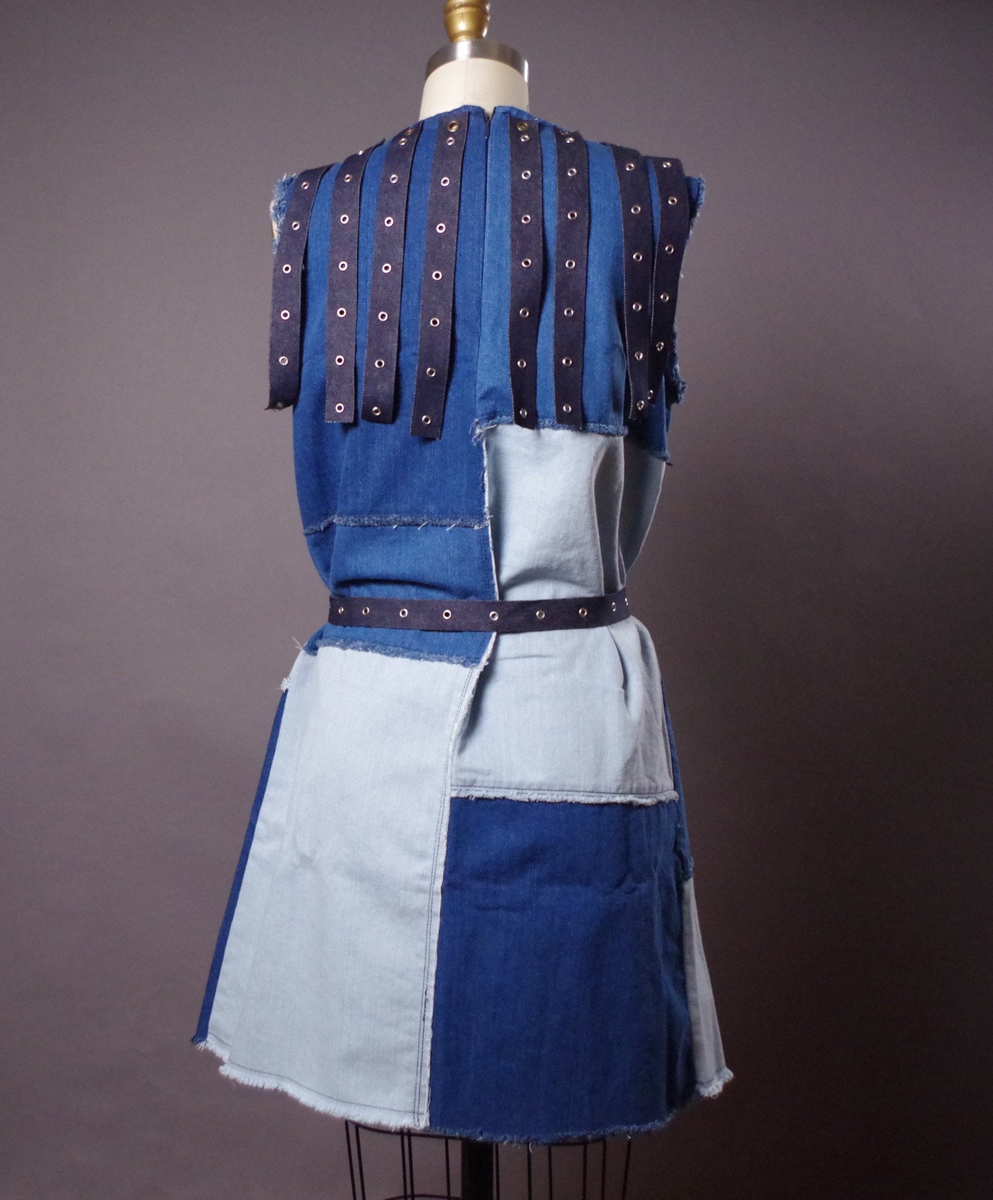 Jean Patchwork Jacket, Jean Denim Vest Jacket, Street wear