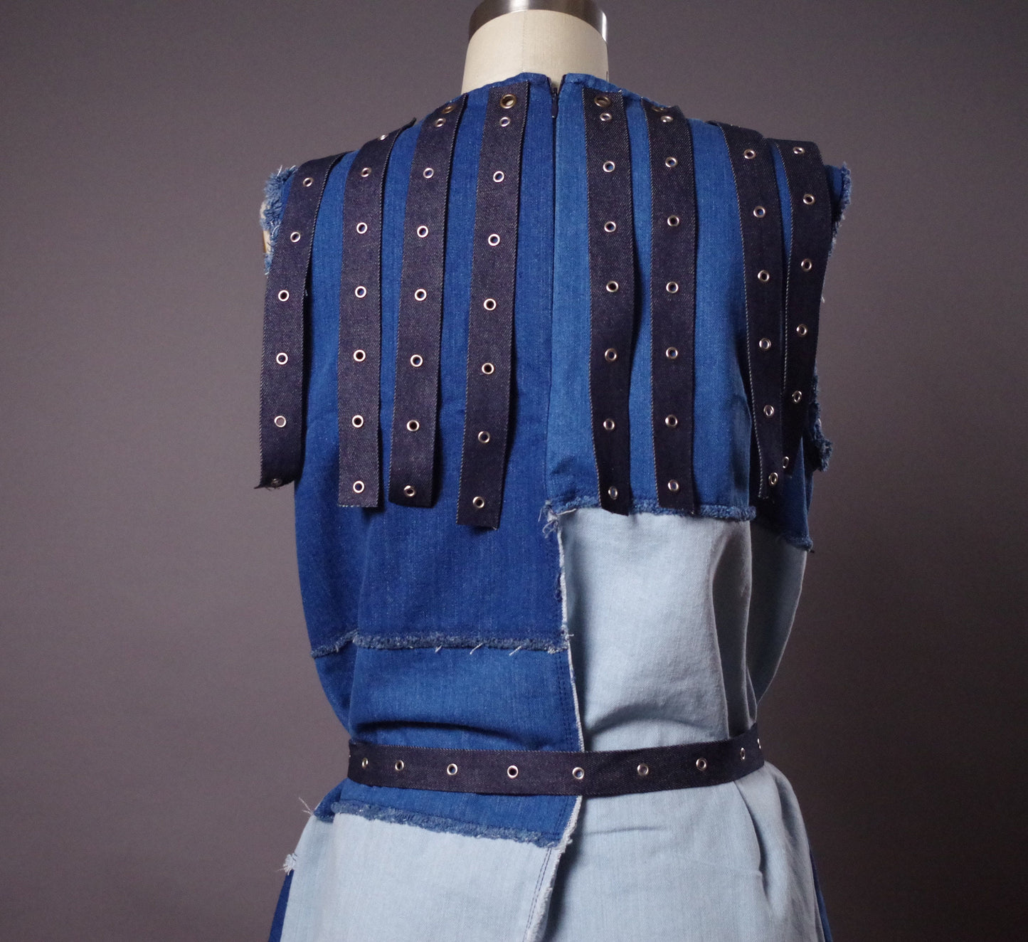 Jean Patchwork Jacket, Jean Denim Vest Jacket, Street wear