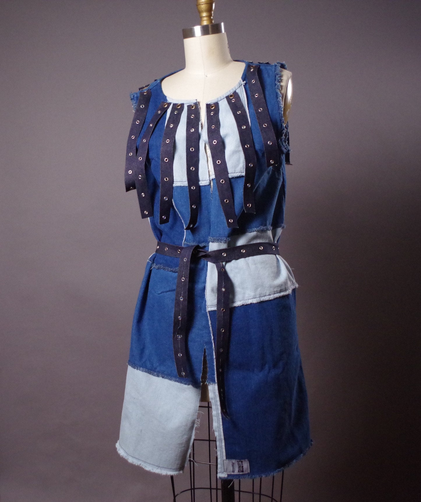 Jean Patchwork Jacket, Jean Denim Vest Jacket, Street wear