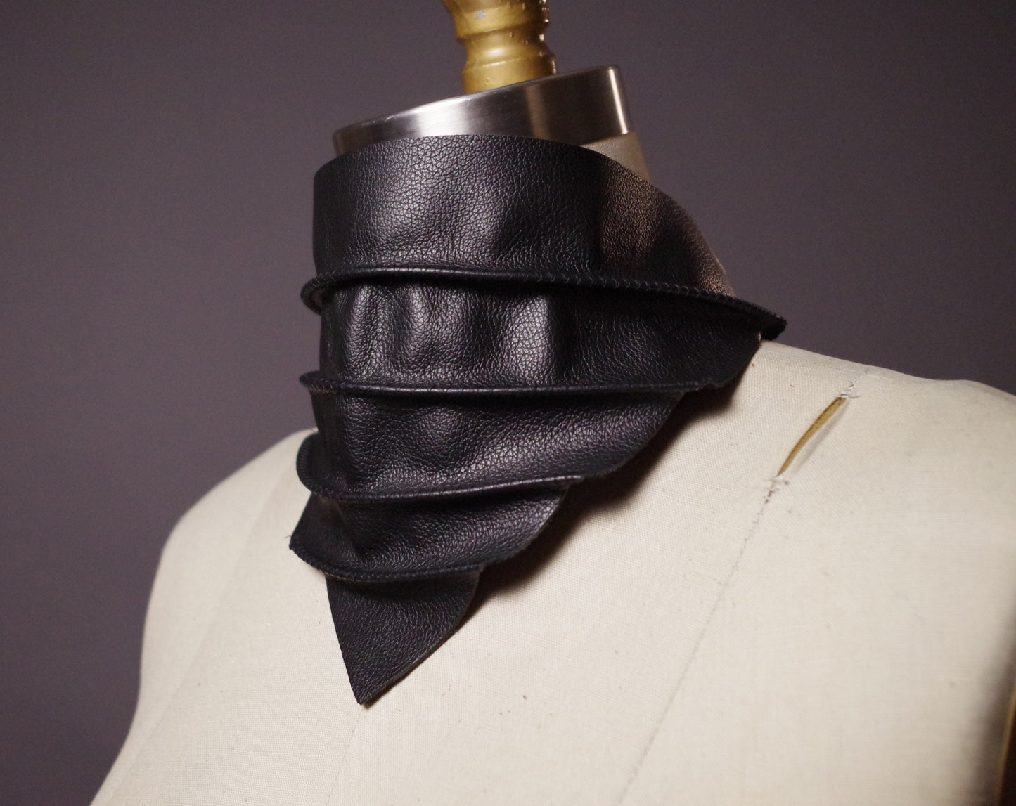 Leather Scarf Bandana - Genuine leather scarf Bandana - Leather choker necklace