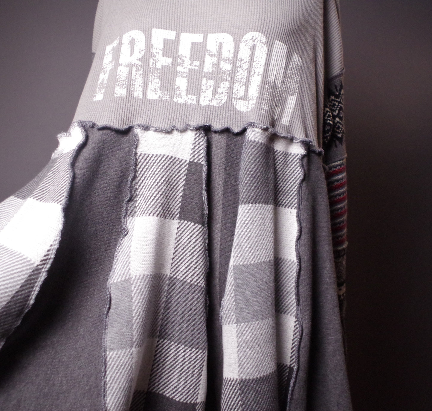 Unique Sweater Dress, Freedom up-cycled sweater dress, Up-cycled clothing