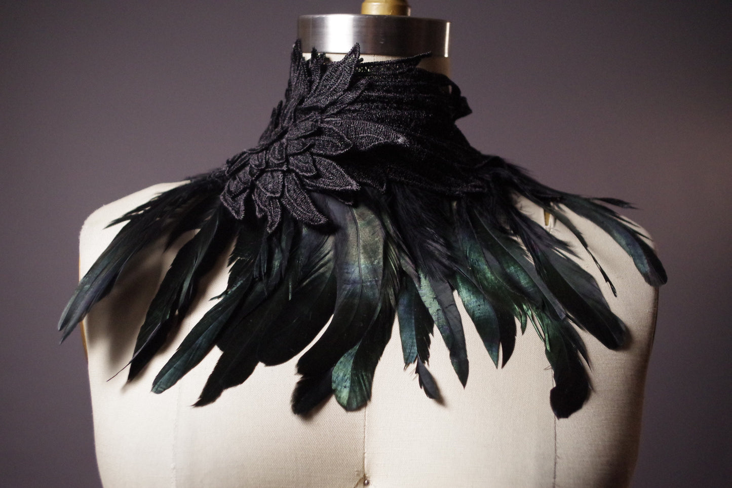Black Feather Collar Feather Collar Necklace Feather Wings Feather Accessories