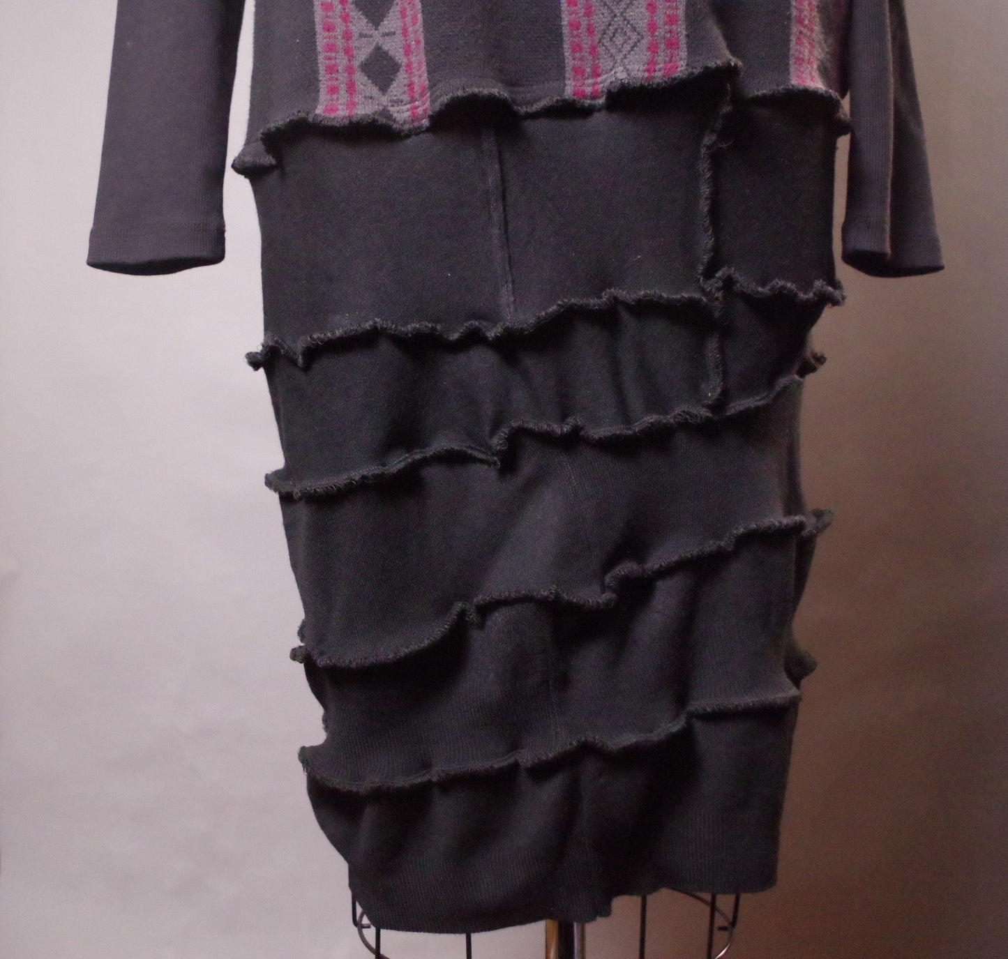 OOAK Steampunk Dress, Unique Sweater Dress, Patchwork Sweater Dress