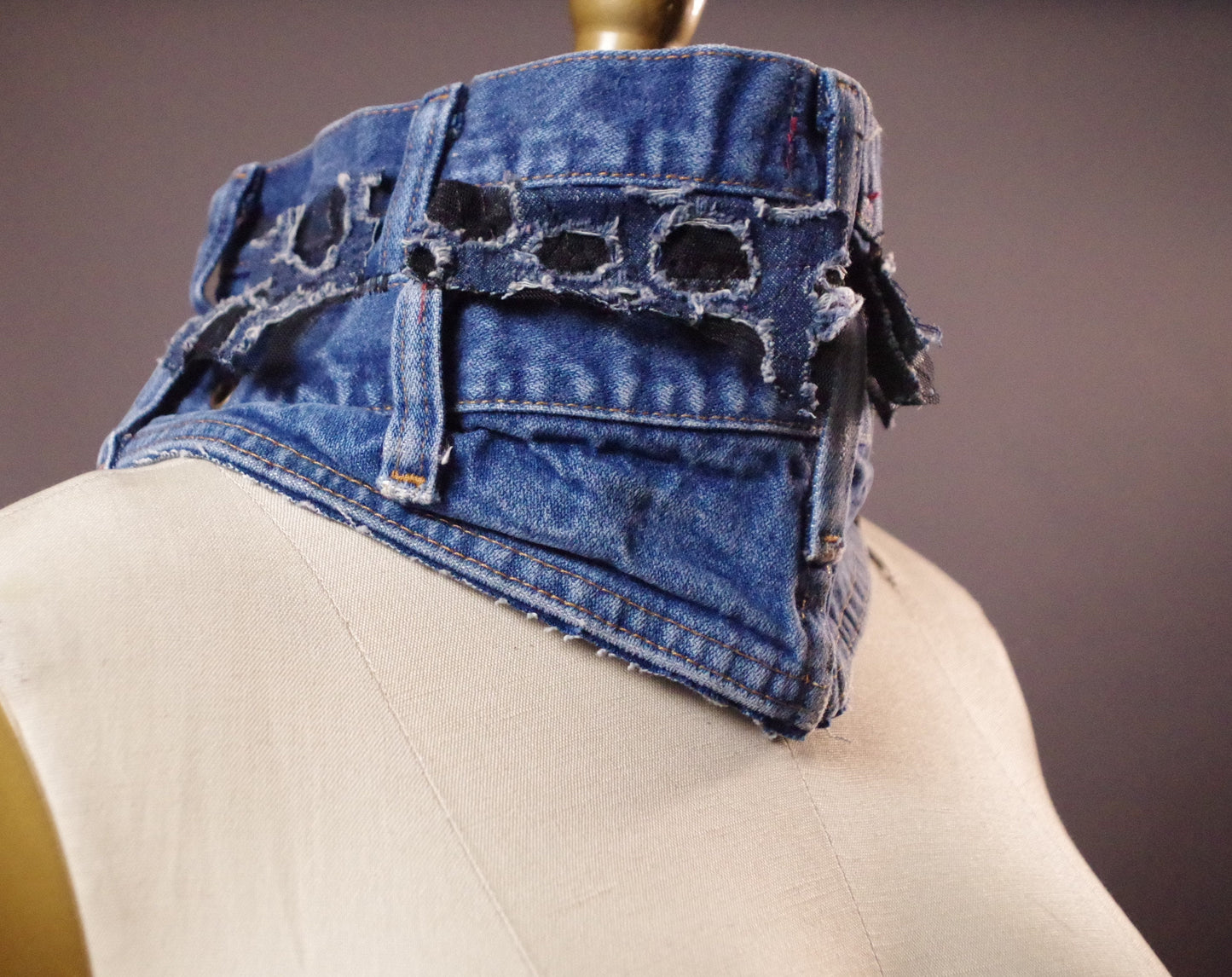 Up-cycled Jean Scarf, Unique unisex jean neck warmer, Up-cycled Jeans