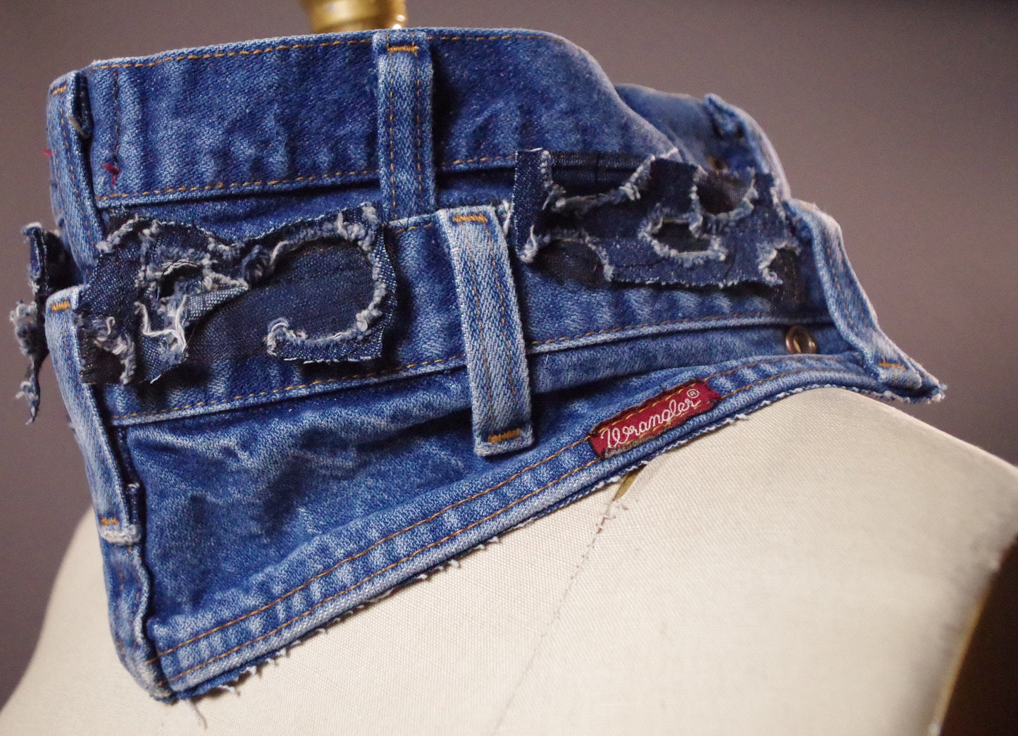 Up-cycled Jean Scarf, Unique unisex jean neck warmer, Up-cycled Jeans