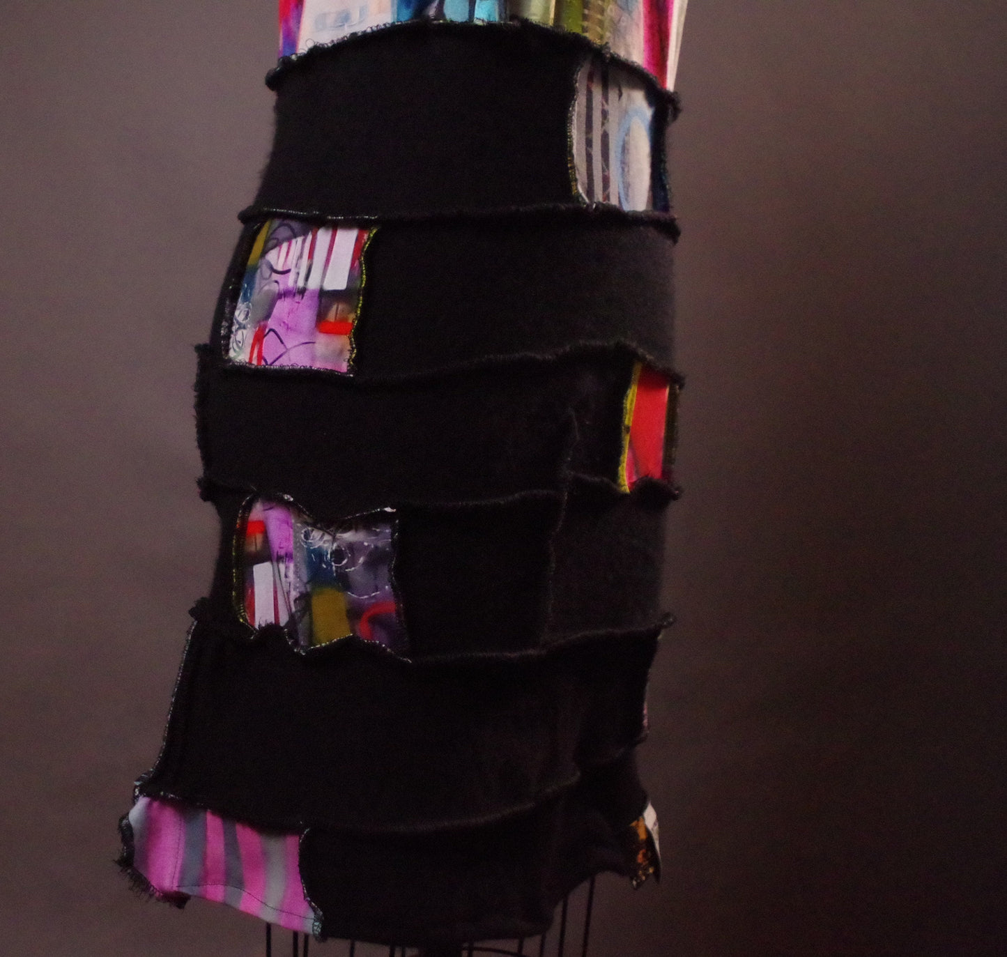 Art to wear dress, Unique spring abstract dress, Up-cycled Clothing, OOAK Cashmere dress