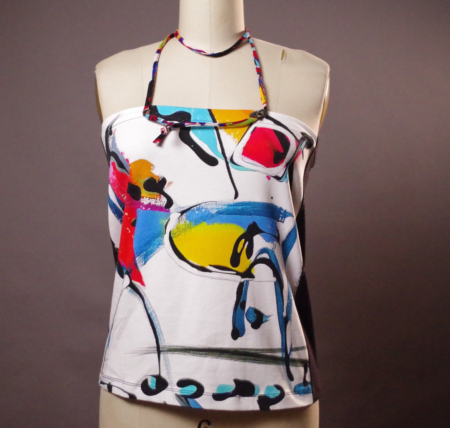 Unique summer tank top, art to wear tank top, Up-cycled Clothing