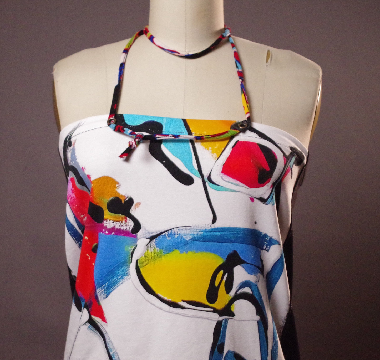 Unique summer tank top, art to wear tank top, Up-cycled Clothing