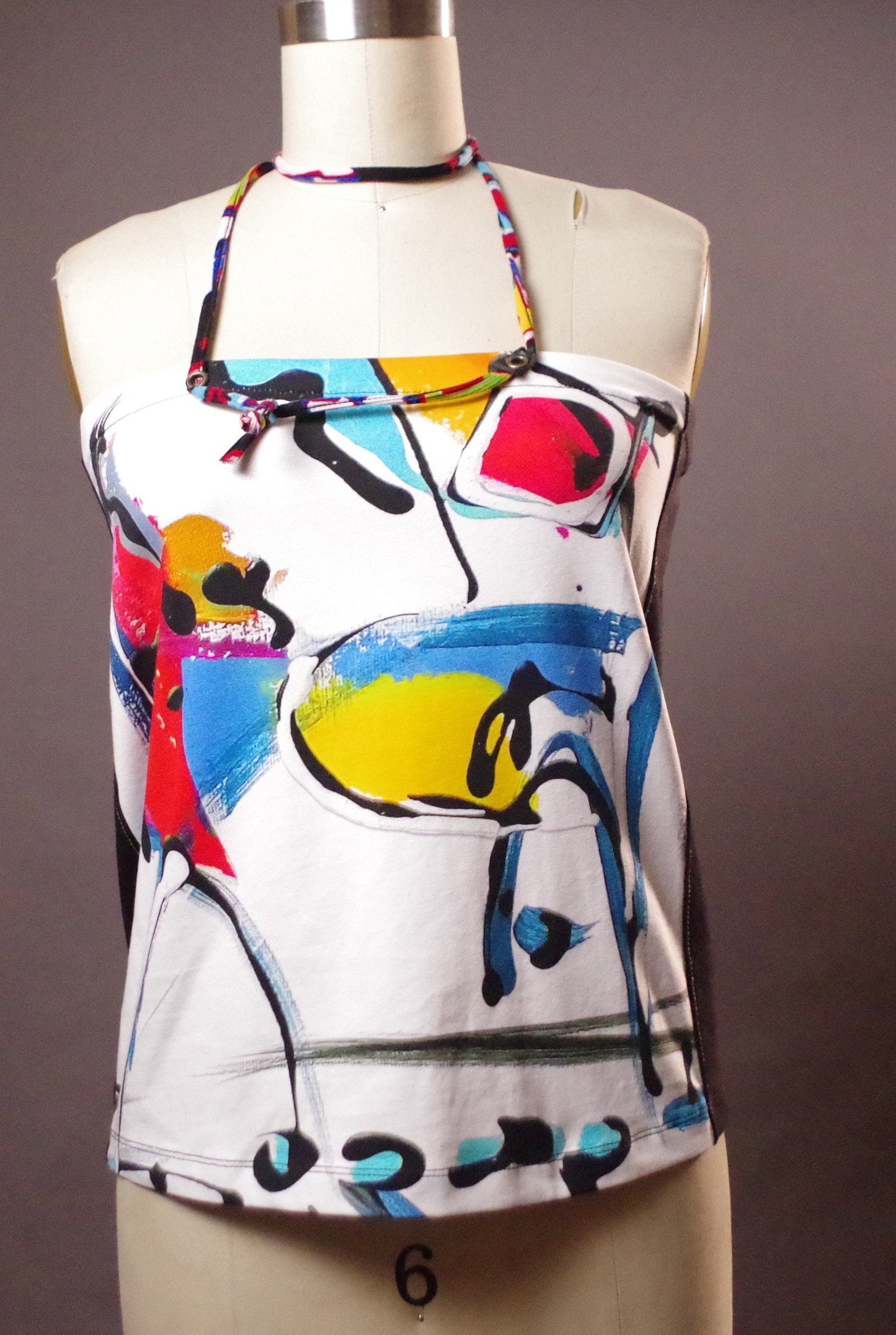 Unique summer tank top, art to wear tank top, Up-cycled Clothing
