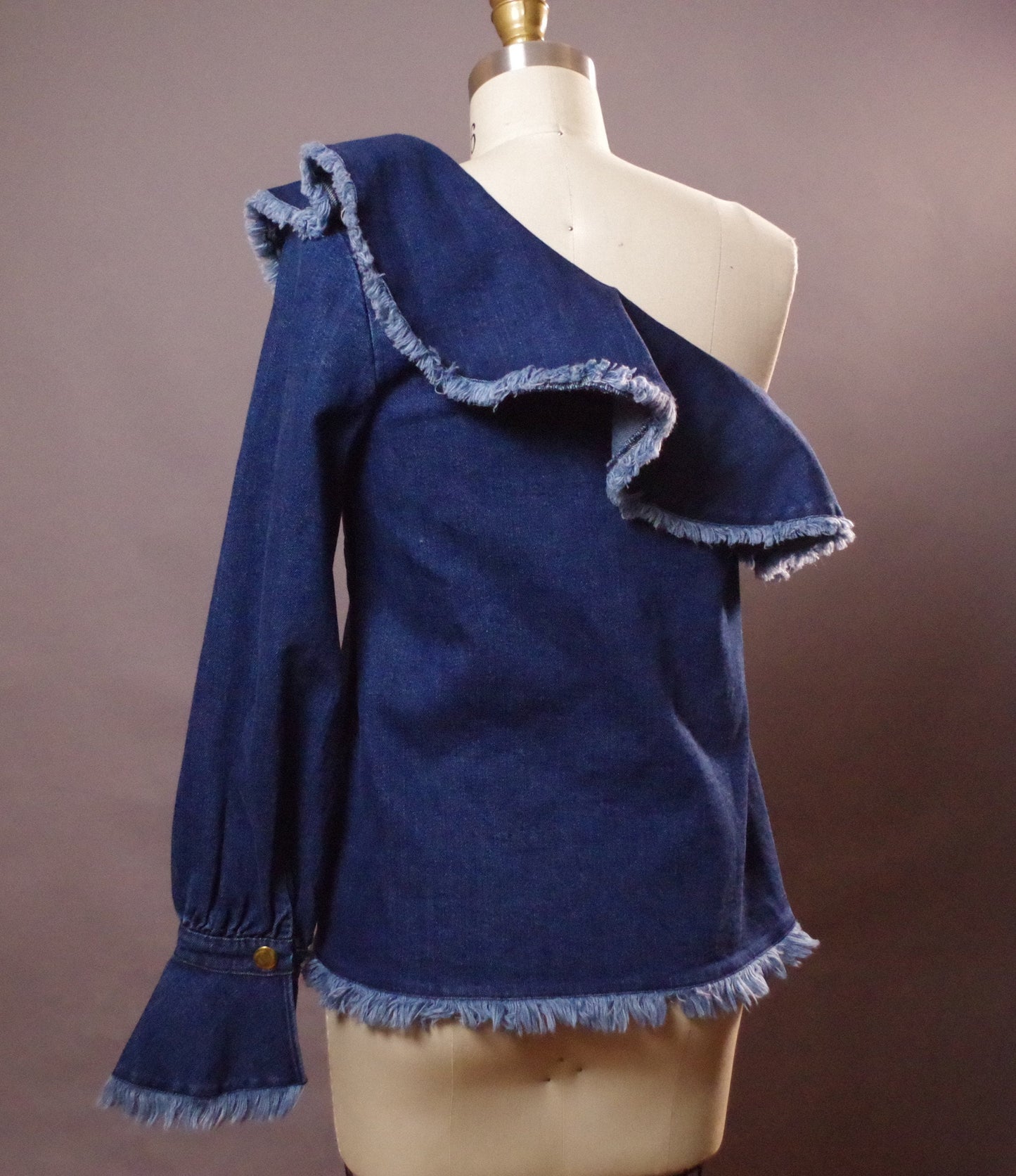 Up-cycled Jean Top, Unique Denim Top, Jean Denim Blouse Top, Street wear