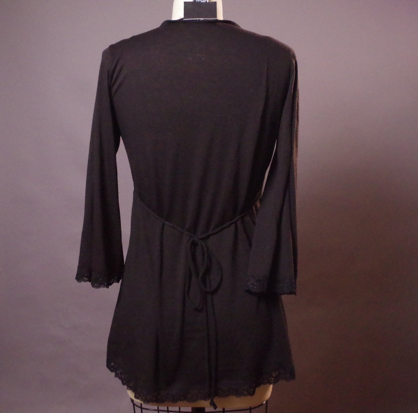 Goth tunic with grommets, Up-cycled goth tunic, Black grommet tunic top