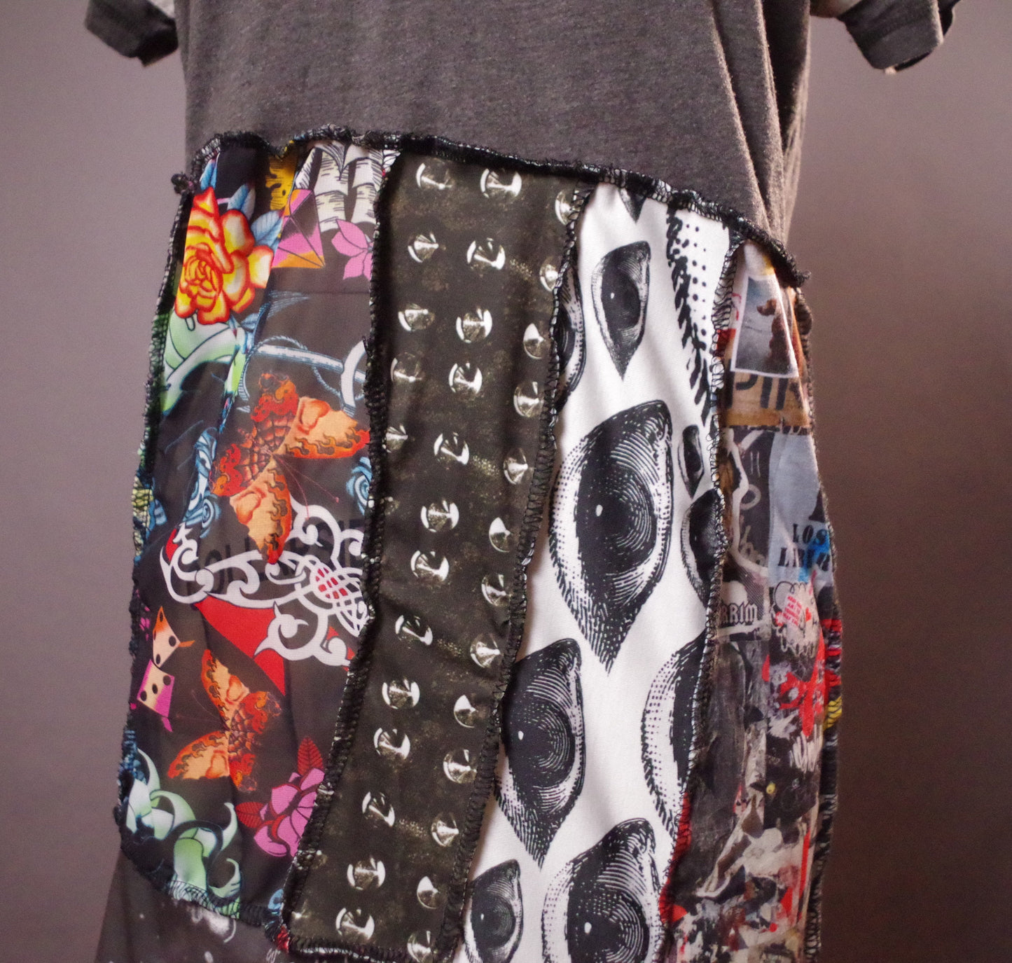 Philadelphia Tshirt Tunic, Unique Patchwork Tunic, Up-cycled clothing