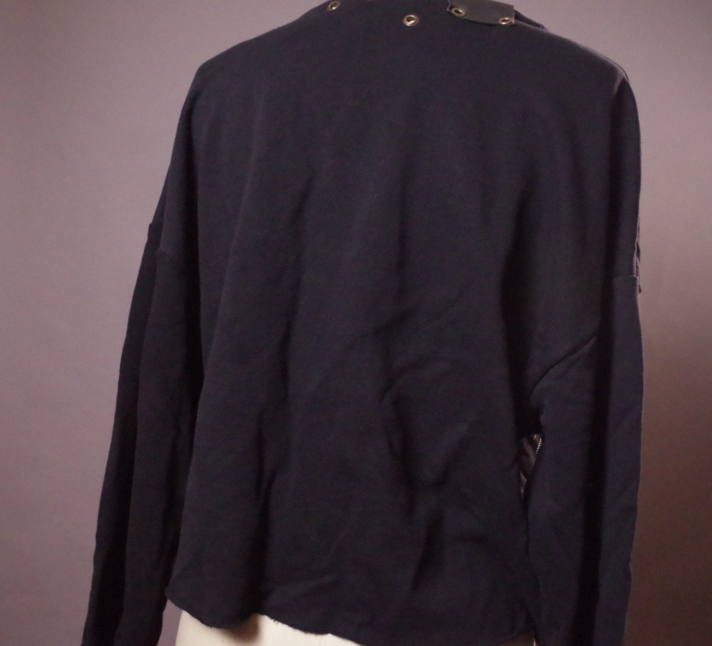 Black Goth Sweatshirt, Unique Leather Sweatshirt, Goth wear