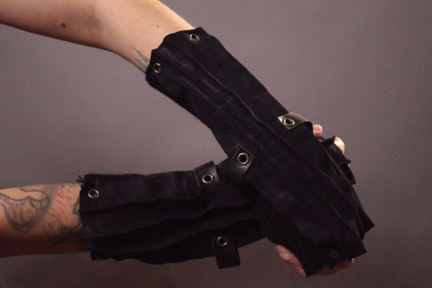 Leather Arm Warmers, Goth Black Long Gloves, Goth Accessories
