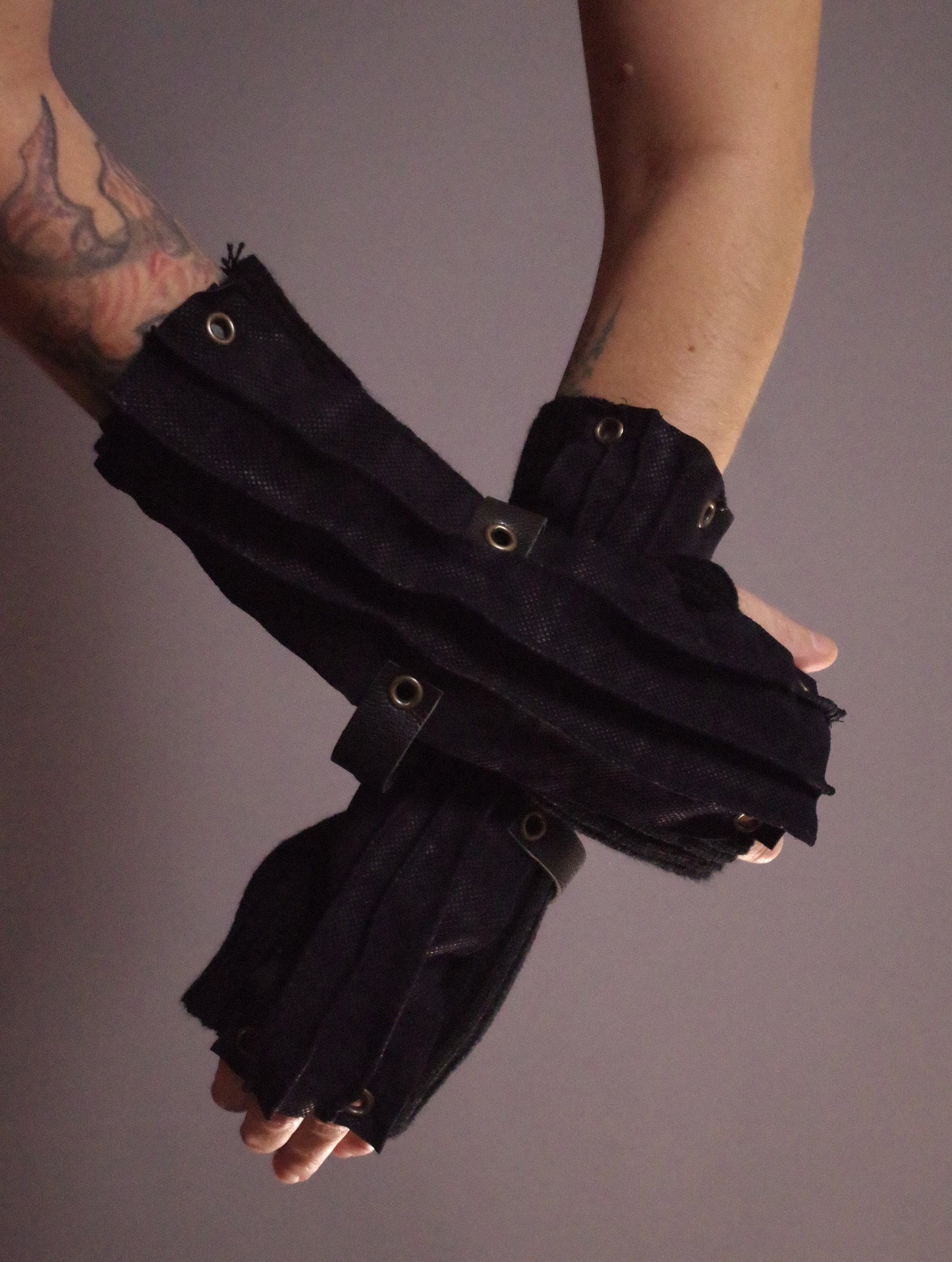 Leather Arm Warmers, Goth Black Long Gloves, Goth Accessories