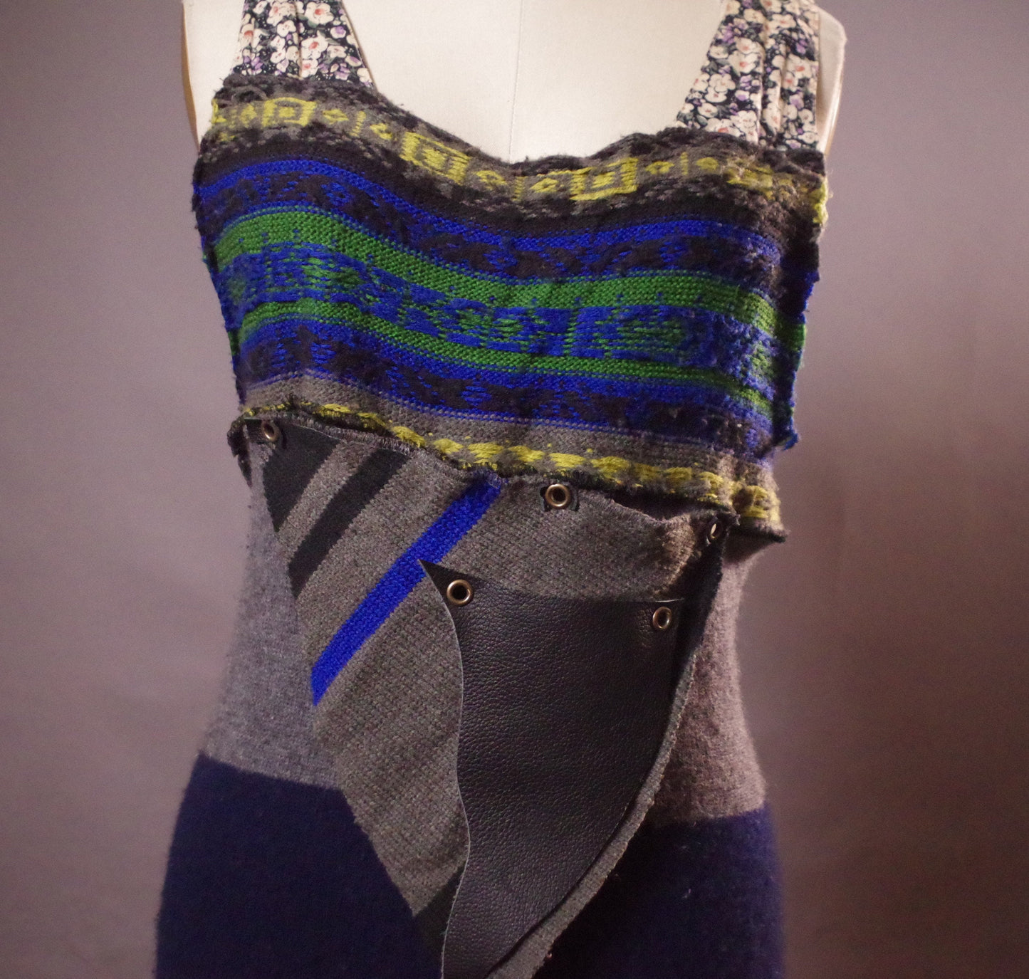OOAK sweater dress, Patchwork Unique Dress, Up-cycled Clothing