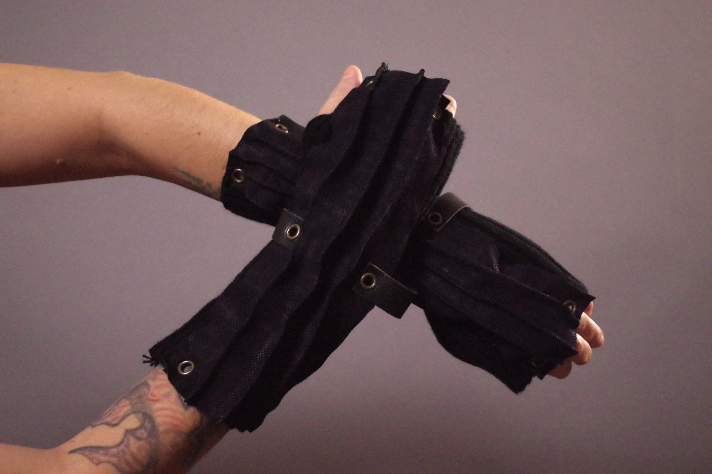 Leather Arm Warmers, Goth Black Long Gloves, Goth Accessories