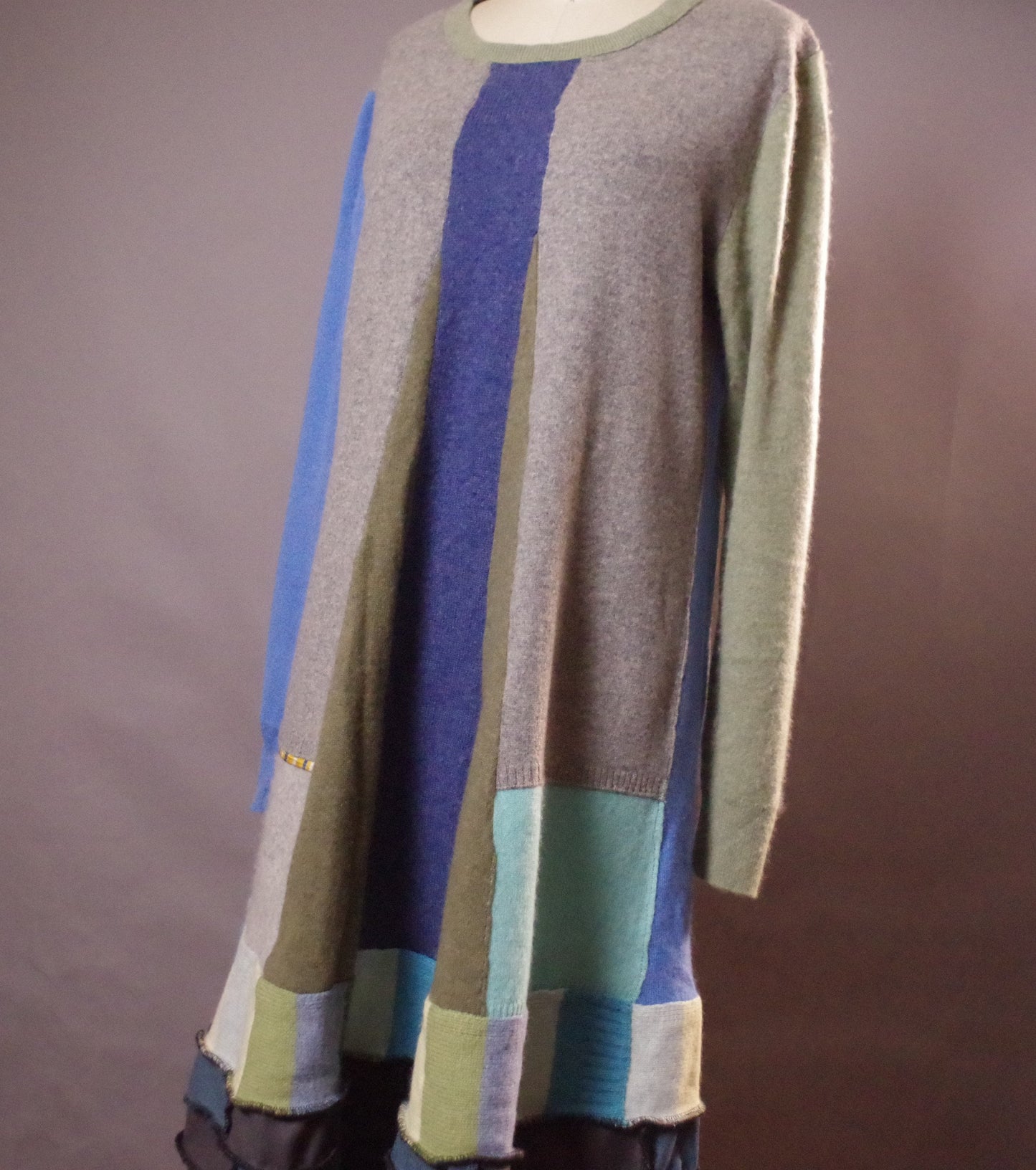 OOAK Cashmere Dress, Unique Long Cashmere Dress, Up-cycled Cashmere Dress, Up-cycled Clothing