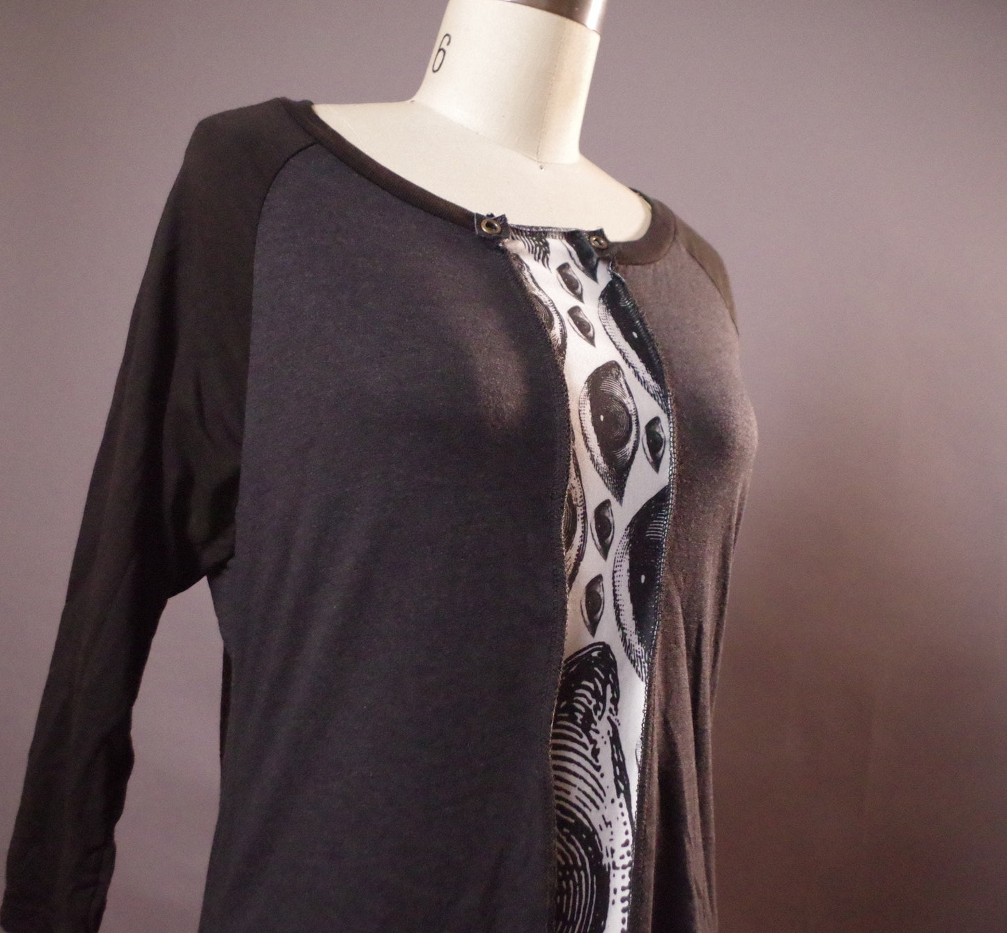 Eyes Baseball Tshirt, Up-cycled Baseball Tee, Eyes Street wear