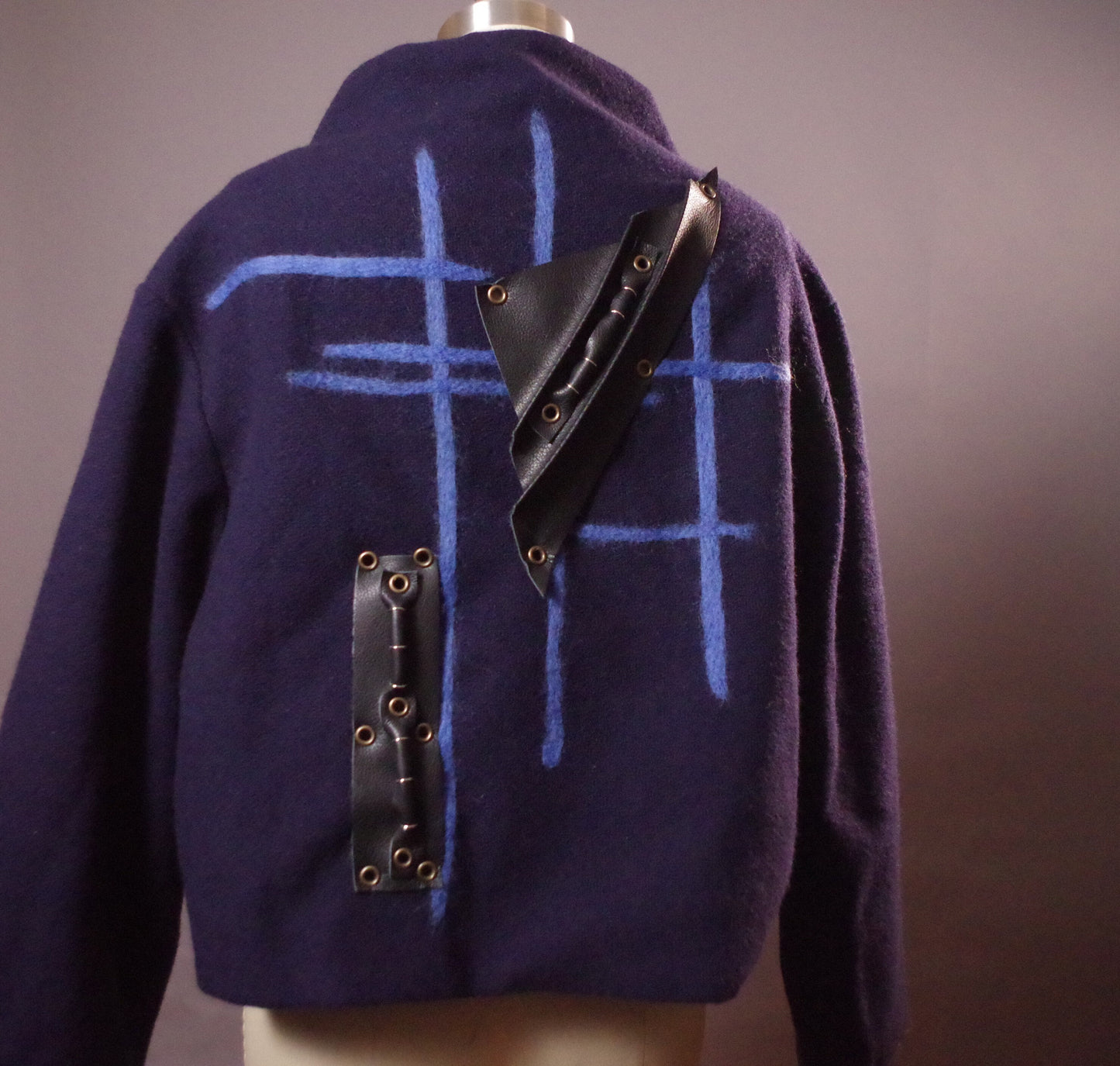 Hand Felted Coat, Felted Leather Coat, Unique Women Coat, Merino Wool