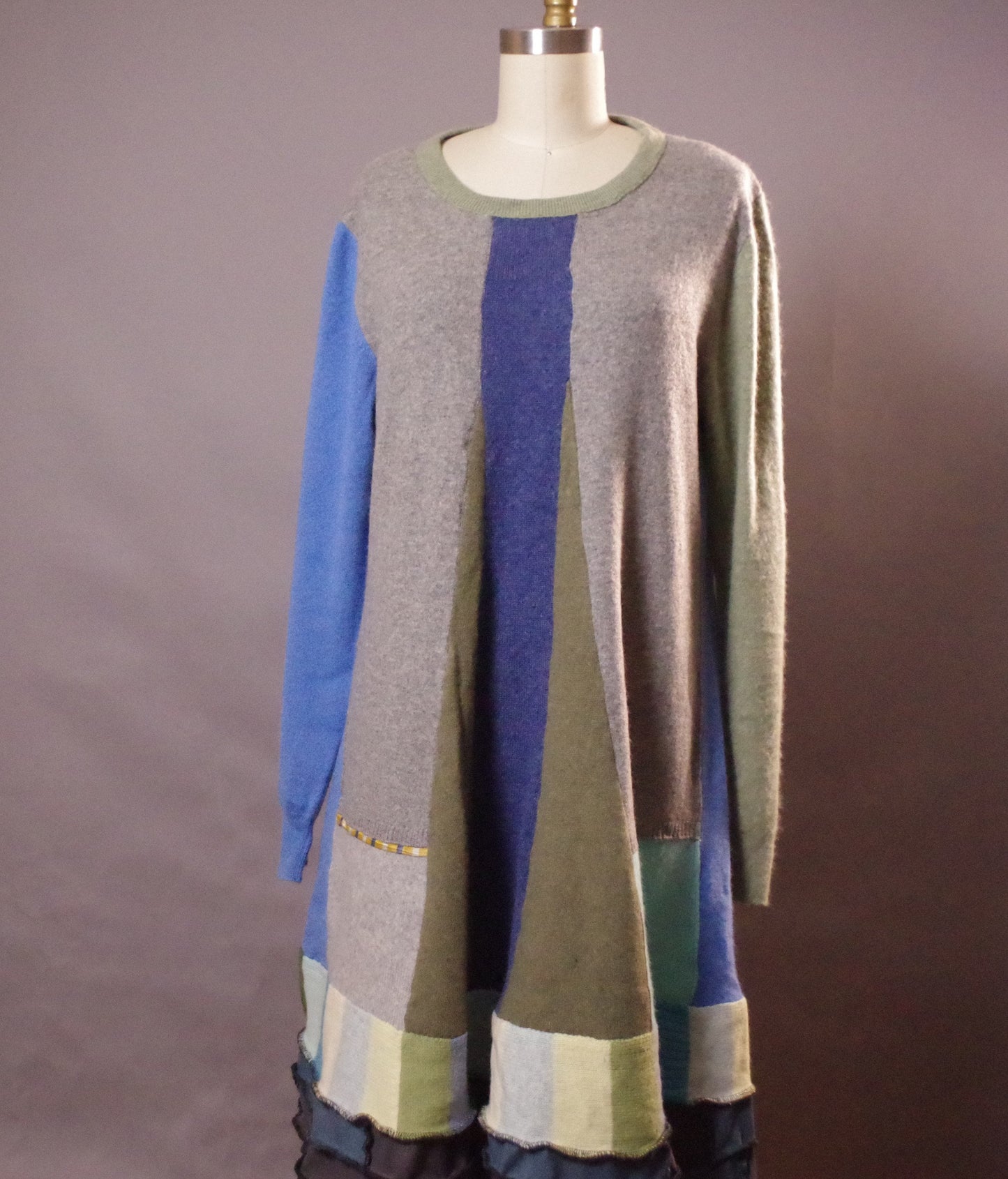 OOAK Cashmere Dress, Unique Long Cashmere Dress, Up-cycled Cashmere Dress, Up-cycled Clothing