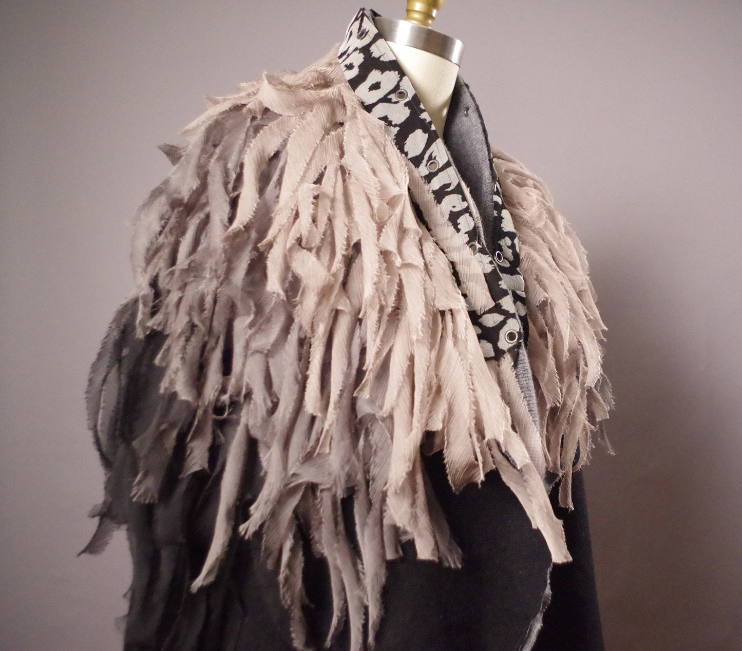 OOAK Ruffled Vest, Unique Avantgarde Wool Vest, One of a Kind sleeveles jacket vest