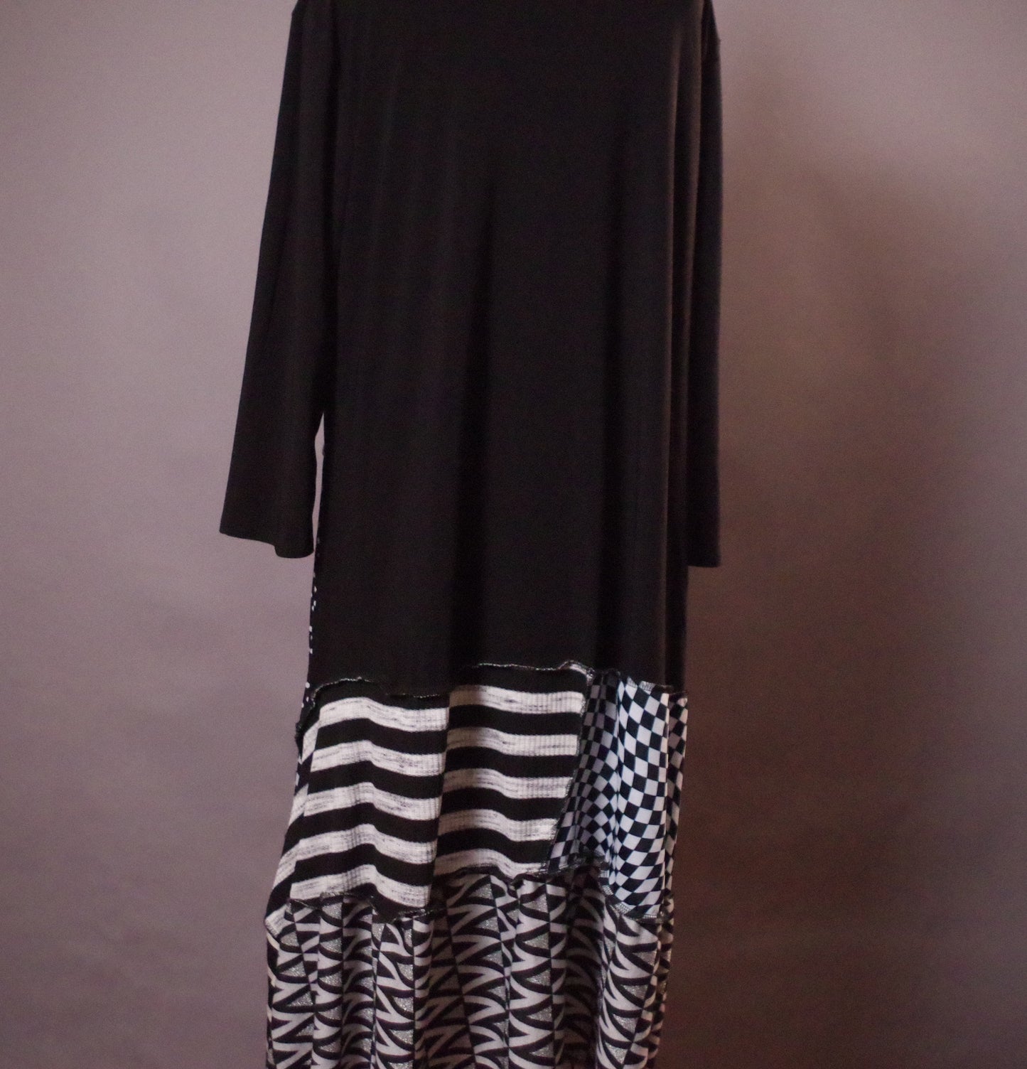 XL Polka Dot Dress, Striped Long Dress, XL Upcycled Clothing