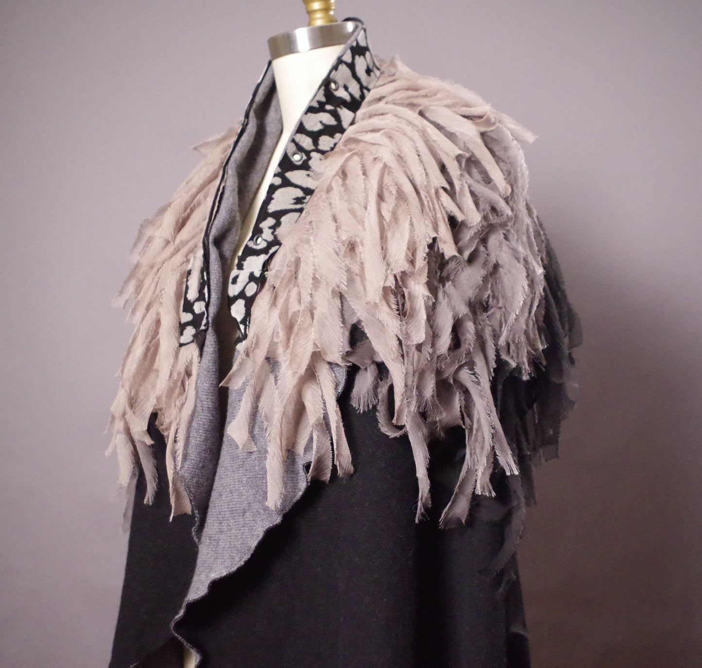 OOAK Ruffled Vest, Unique Avantgarde Wool Vest, One of a Kind sleeveles jacket vest