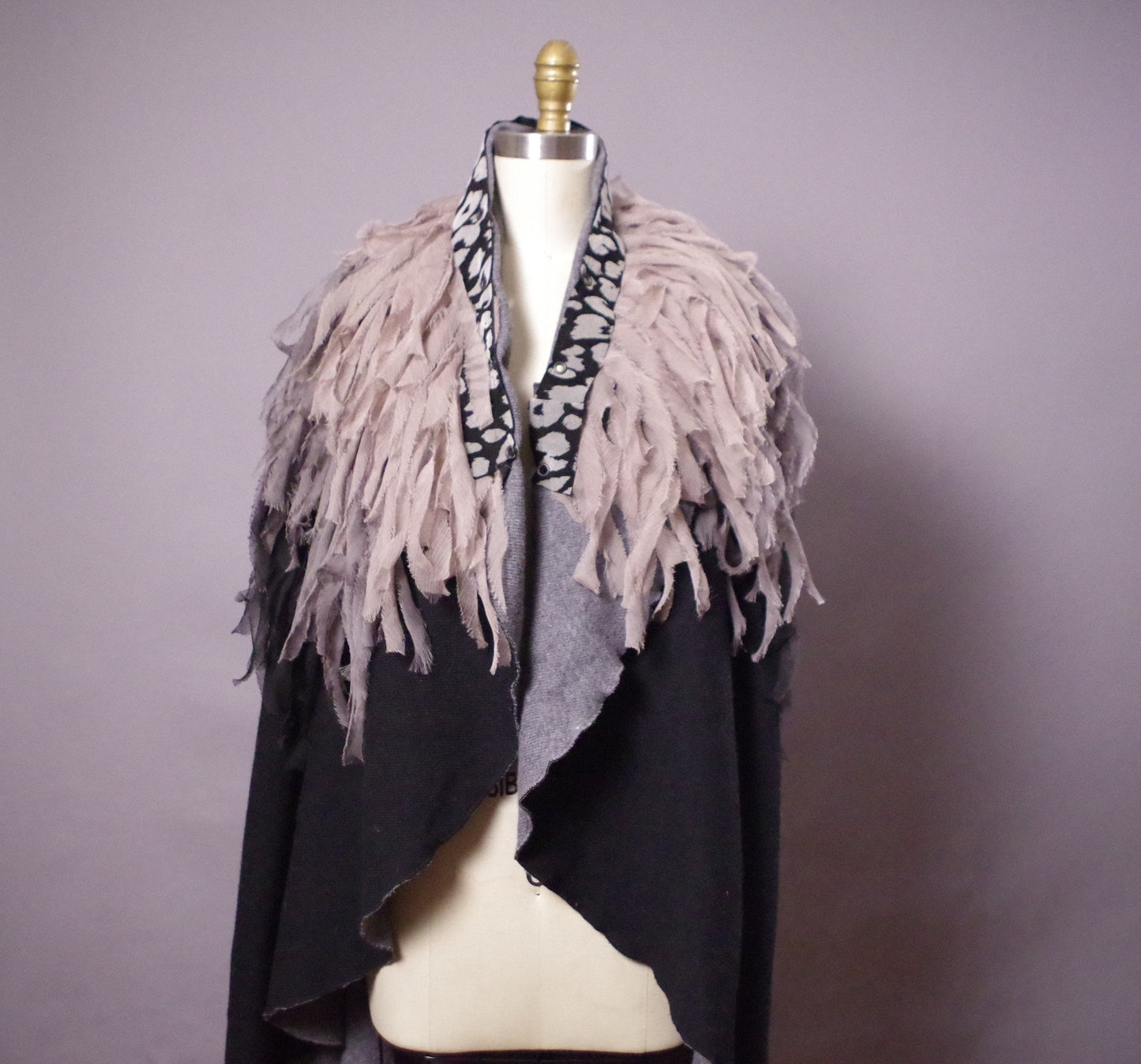 OOAK Ruffled Vest, Unique Avantgarde Wool Vest, One of a Kind sleeveles jacket vest