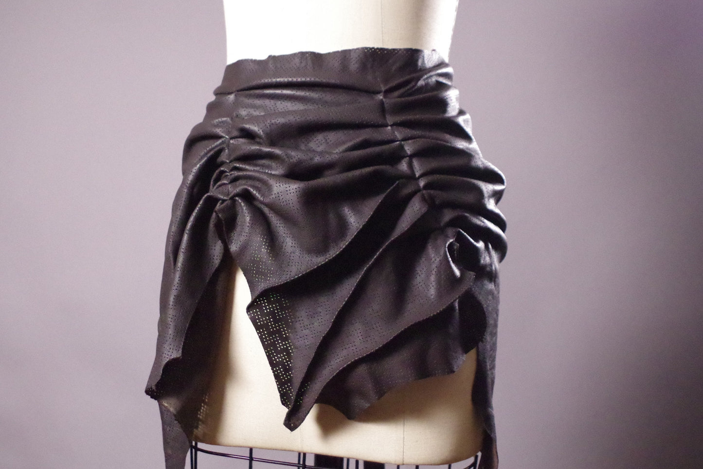 Genuine Leather Skirt Belt, Ruffled Leather Belt, Women's Wrap Belt, Leather Accessories