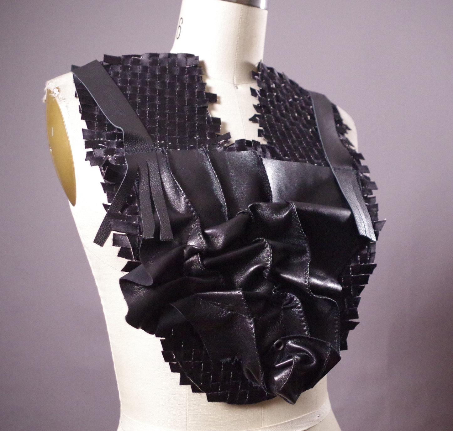 Leather statement necklace, Leather Bib Statement, Leather Necklace Statement
